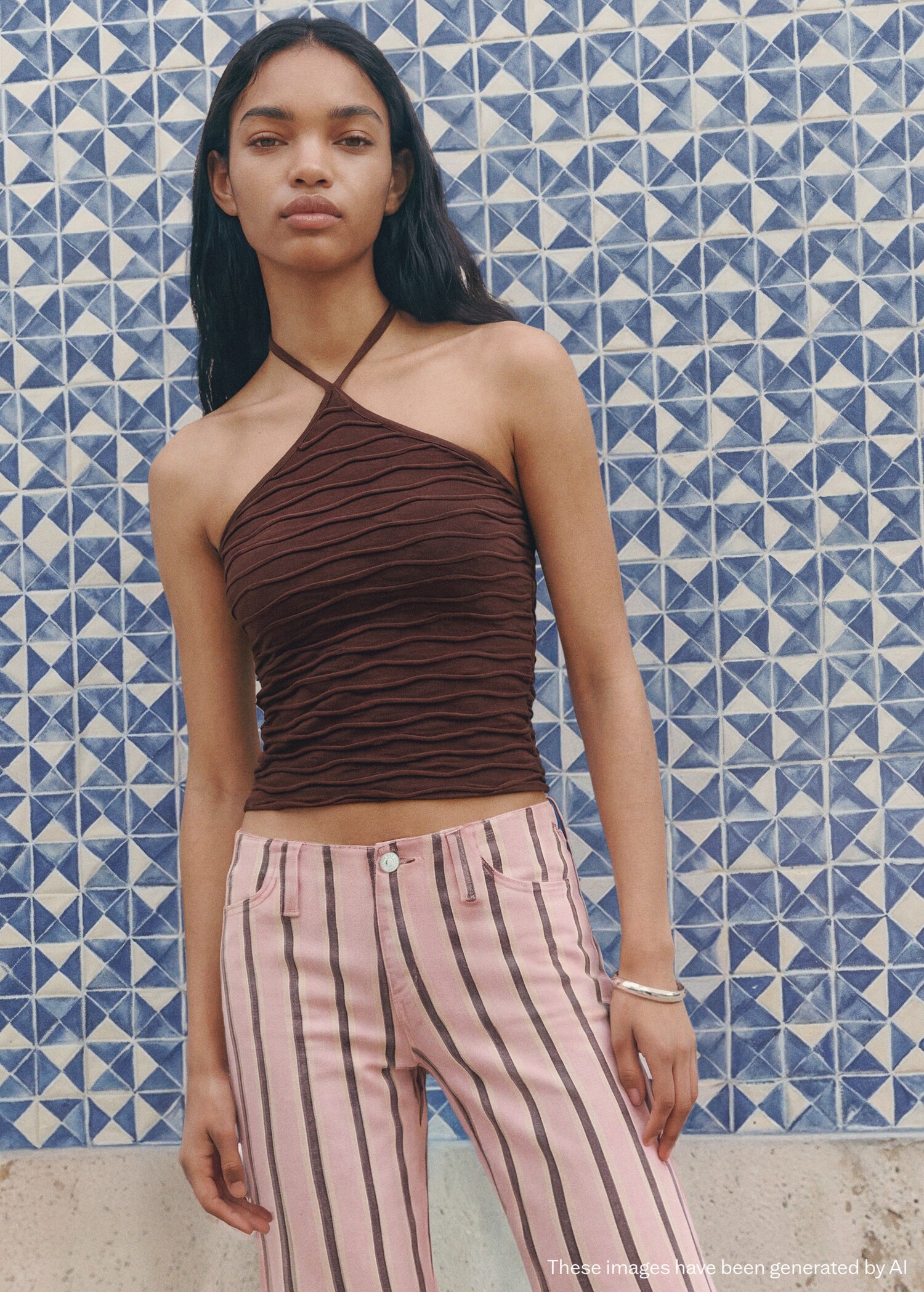 توب برقبة منسوج - رؤية وسط