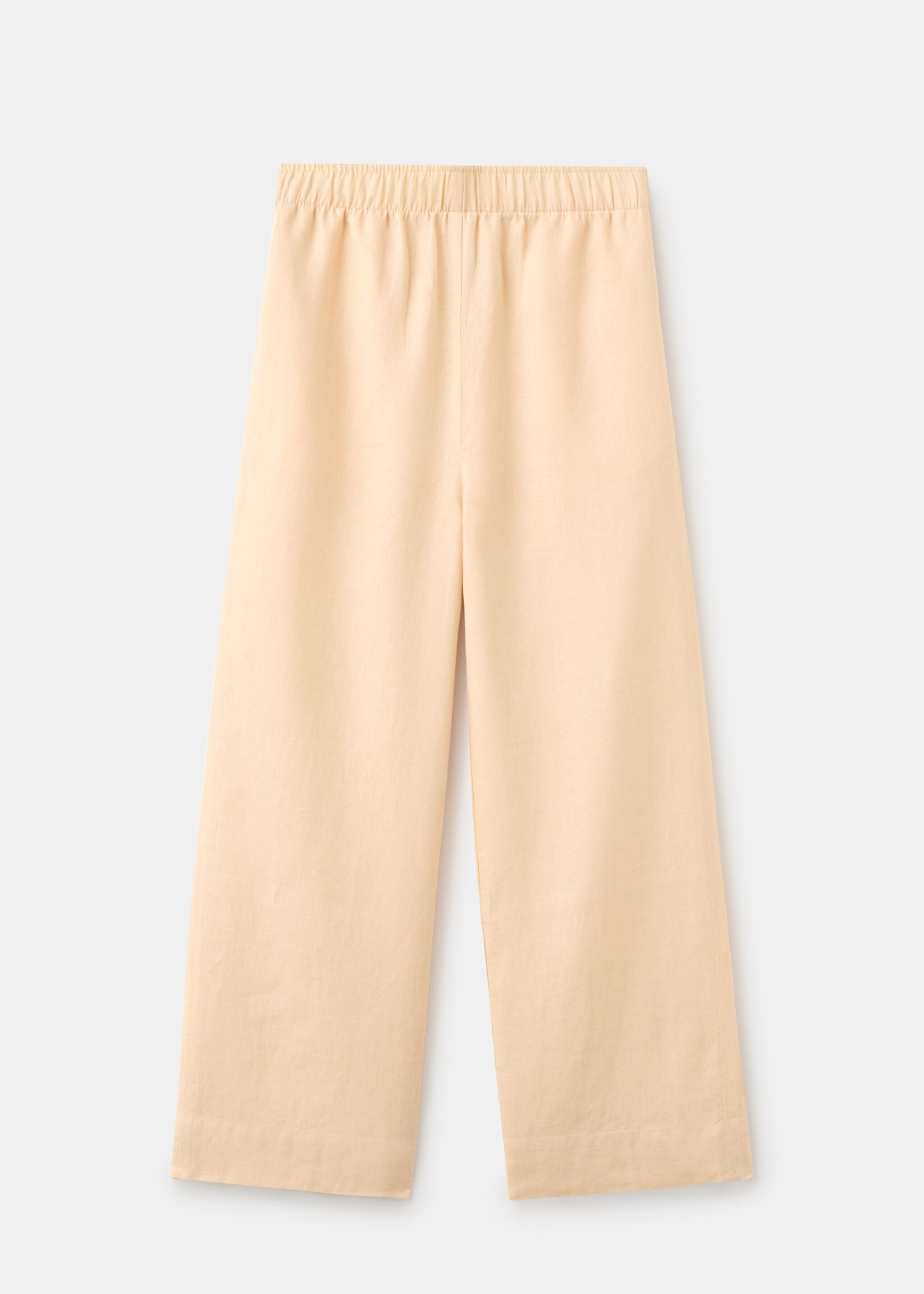 Straight linen-blend trousers - Article without model, Pastel Yellow. Ref: 27076356-00.