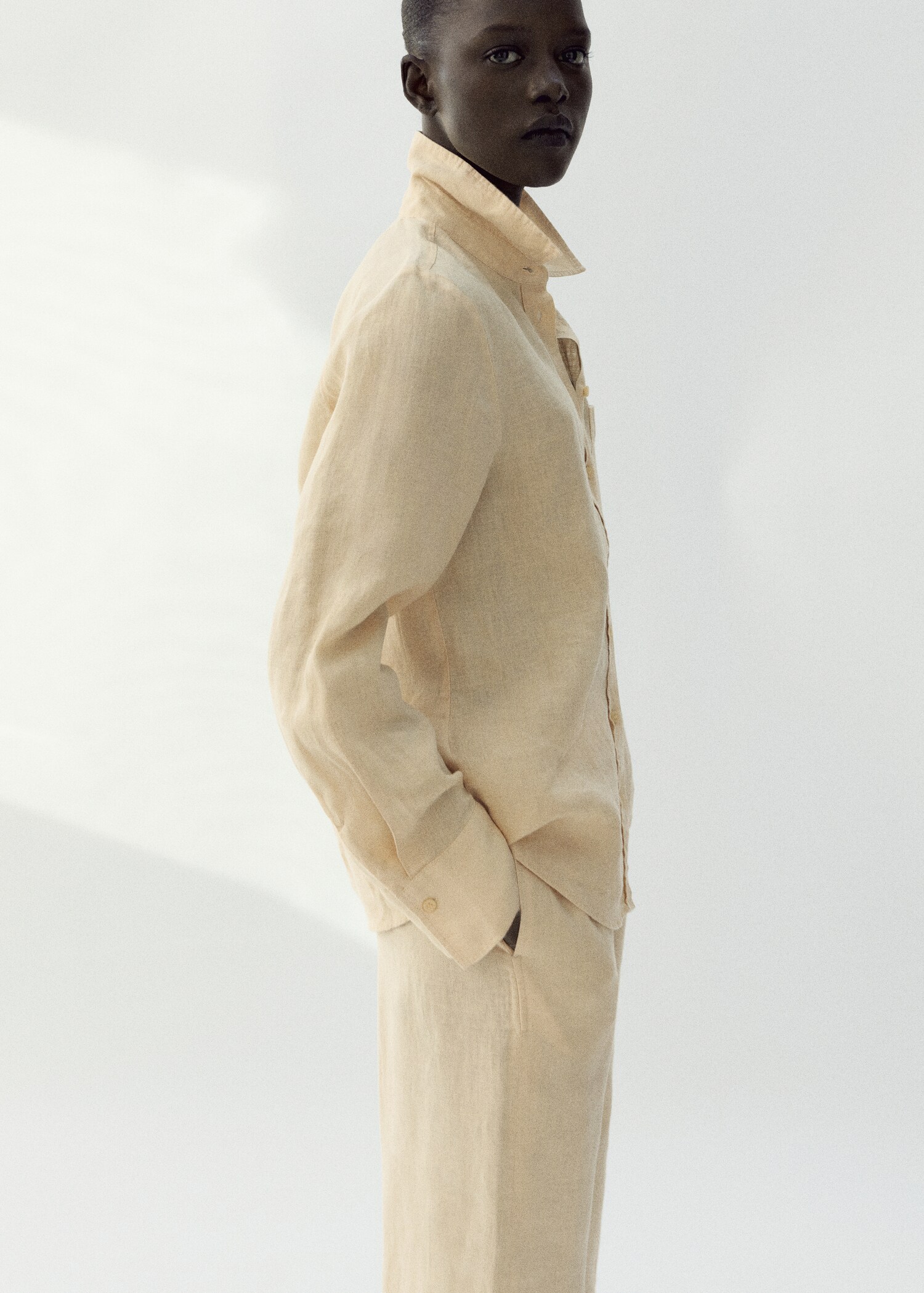 Pantalón recto lino - Detalle del artículo 1