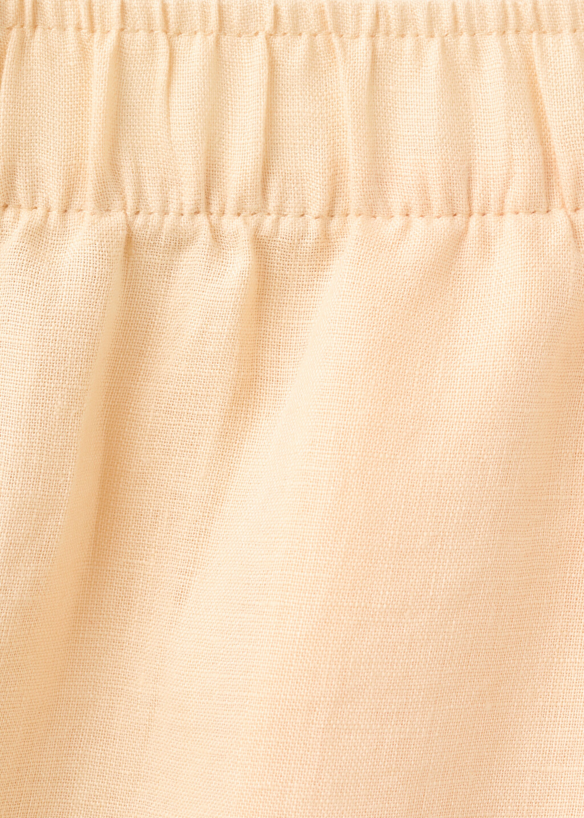 Straight linen-blend trousers - Details of the article 8, Pastel Yellow. Ref: 27076356-00.