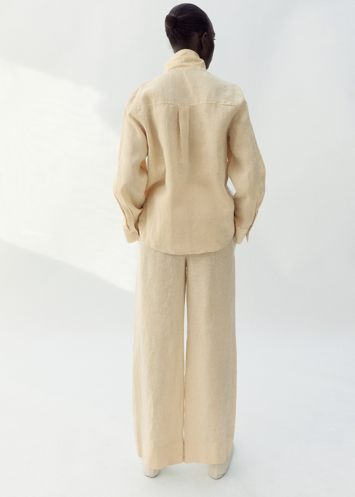 Pantalón recto lino - Reverso del artículo