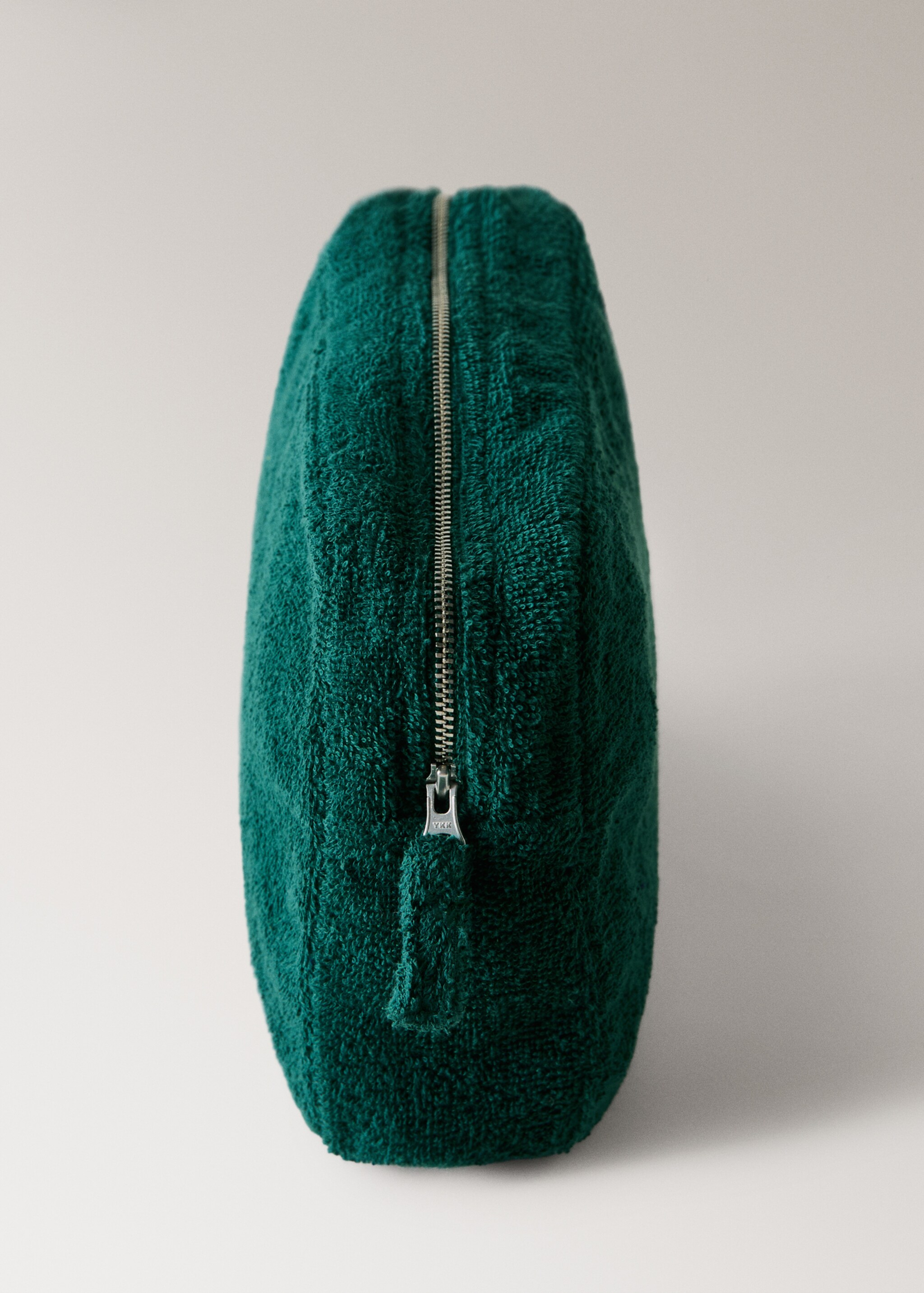 Cotton terry toiletry bag - Details of the article 3, Forest Green. Ref: 27076357-00.