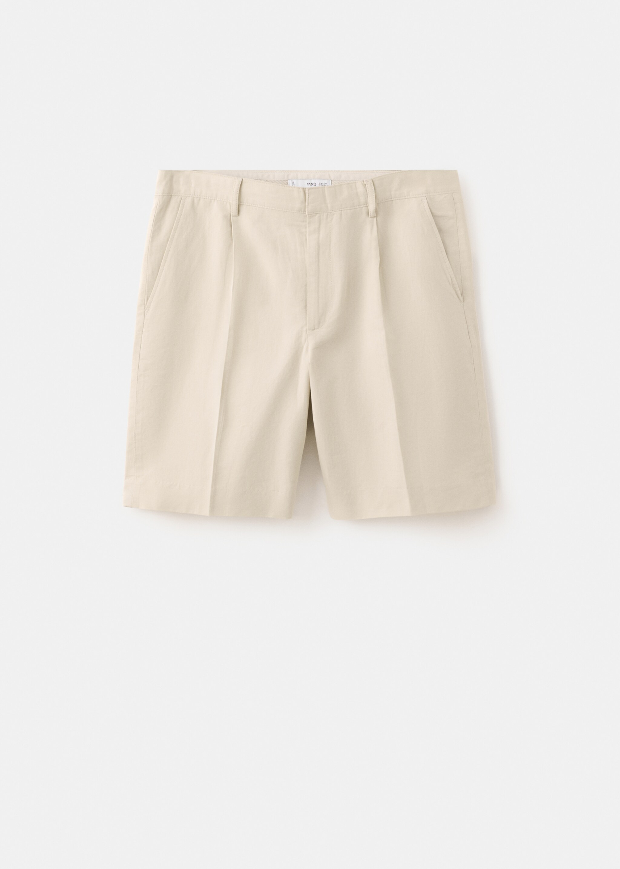 Regular fit cotton-linen Bermuda shorts - Article without model, Sand. Ref: 27076709-00.