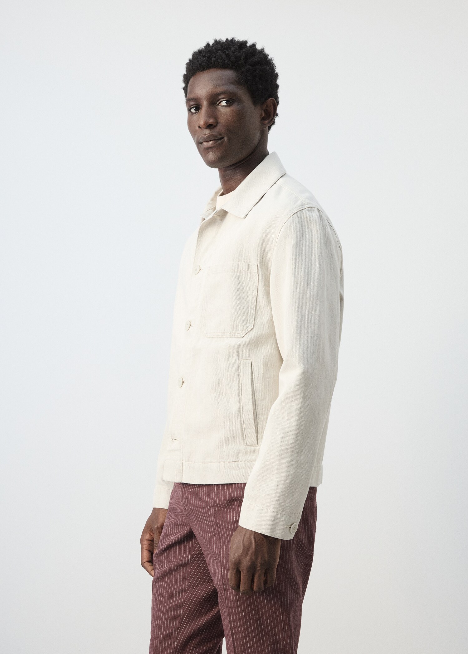 Cotton linen denim jacket - Details of the article 2