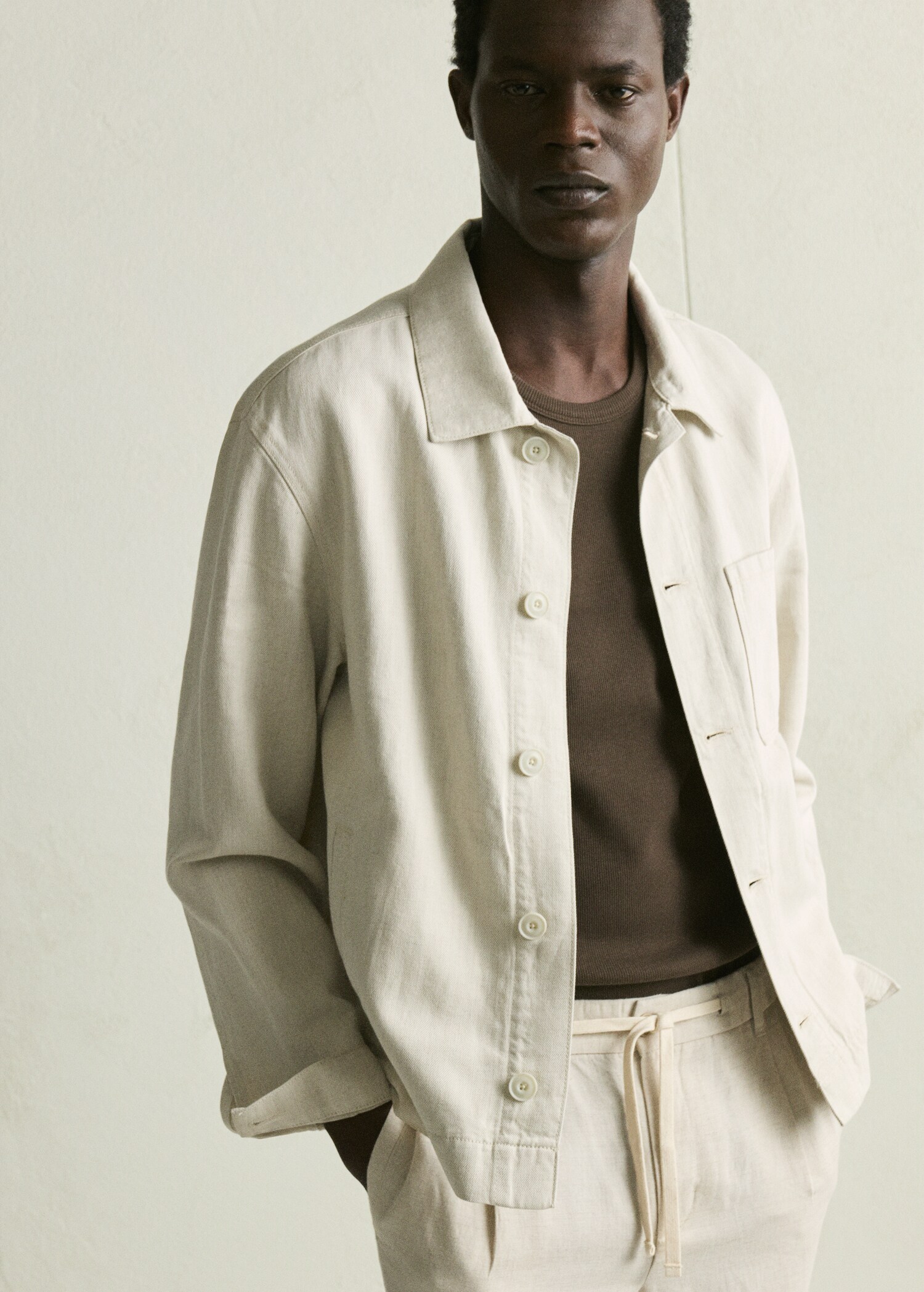 Cotton linen denim jacket - Details of the article 5