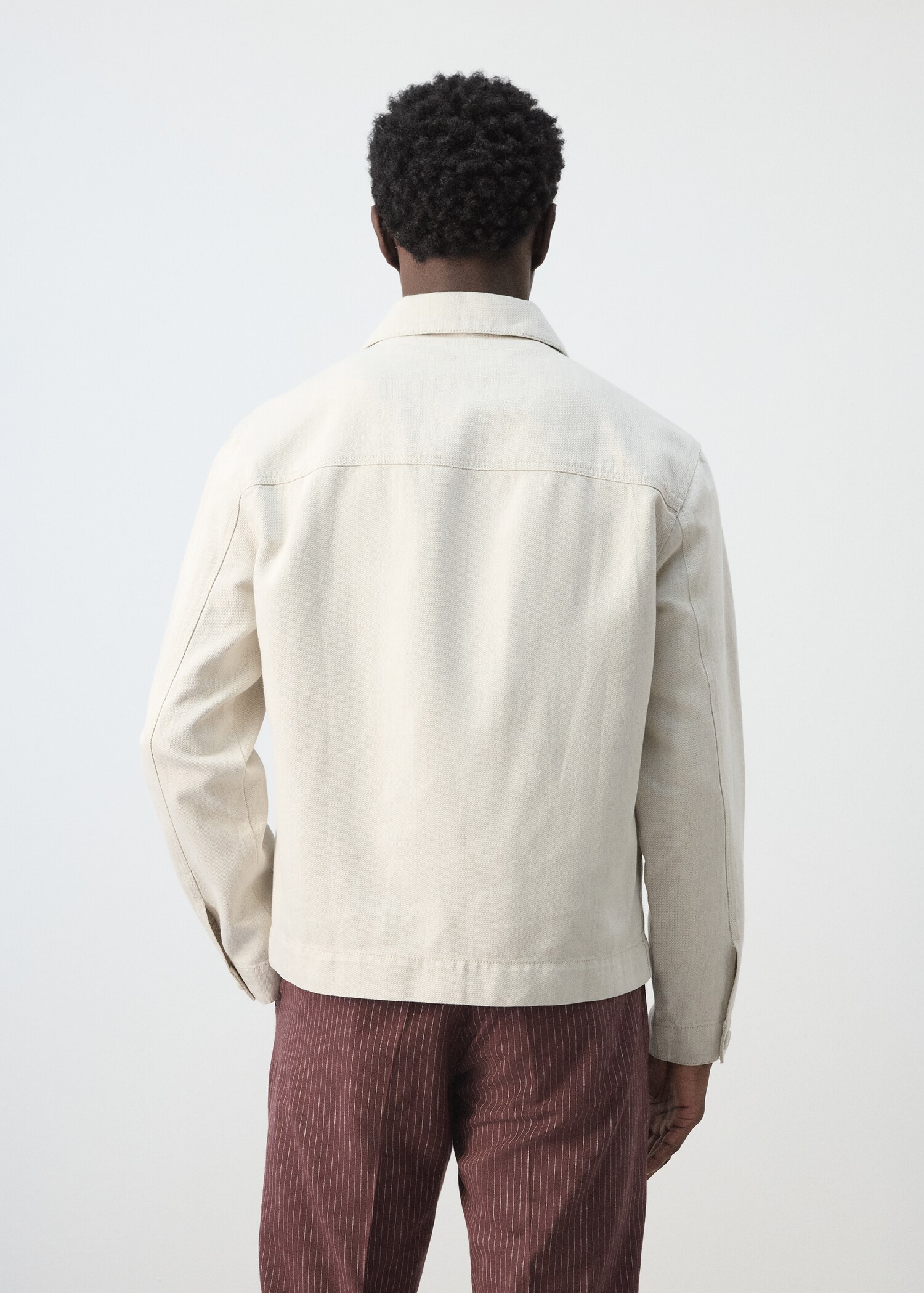 Cotton linen denim jacket - Reverse of the article