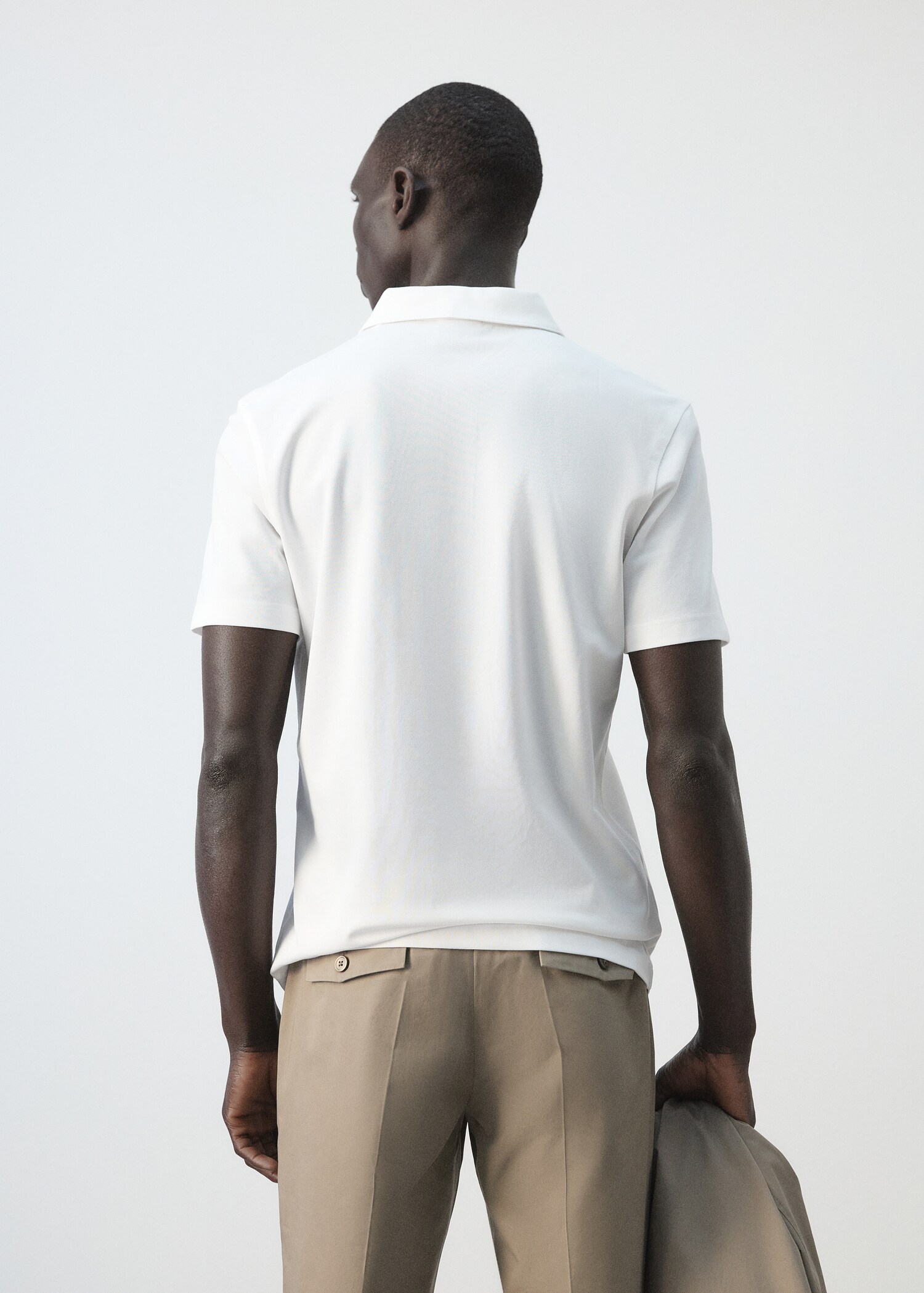 修身版型珠地布Polo衫 - null