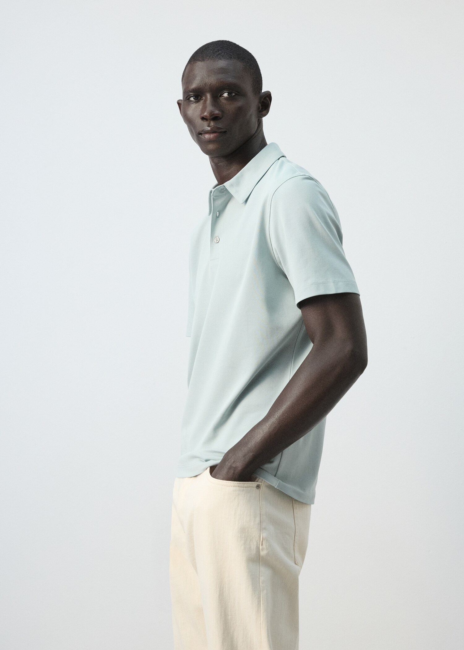 Slim fit piqué polo - Details of the article 2