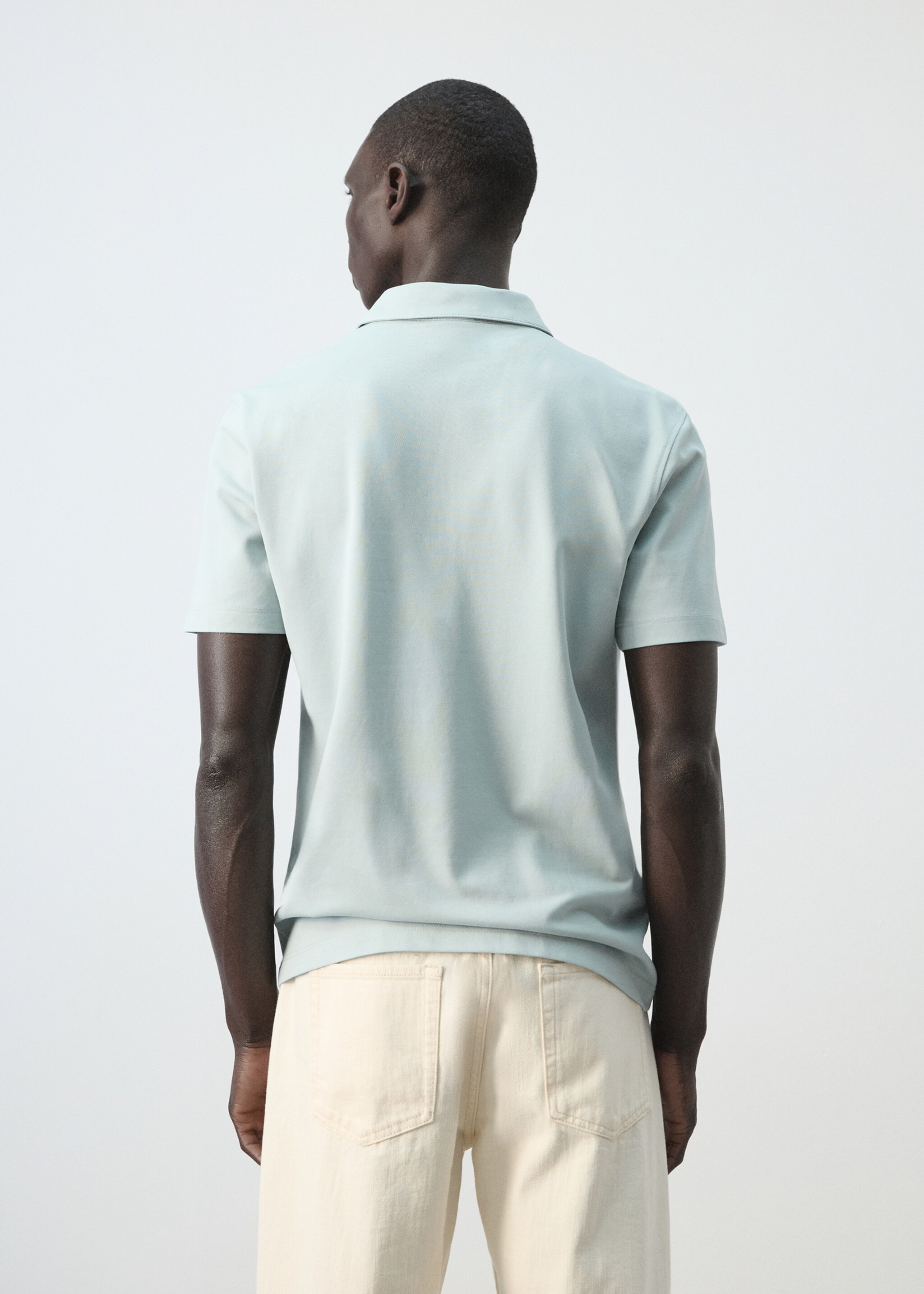 修身版型珠地布Polo衫 - null, 水绿色. Ref: 27076711-00.