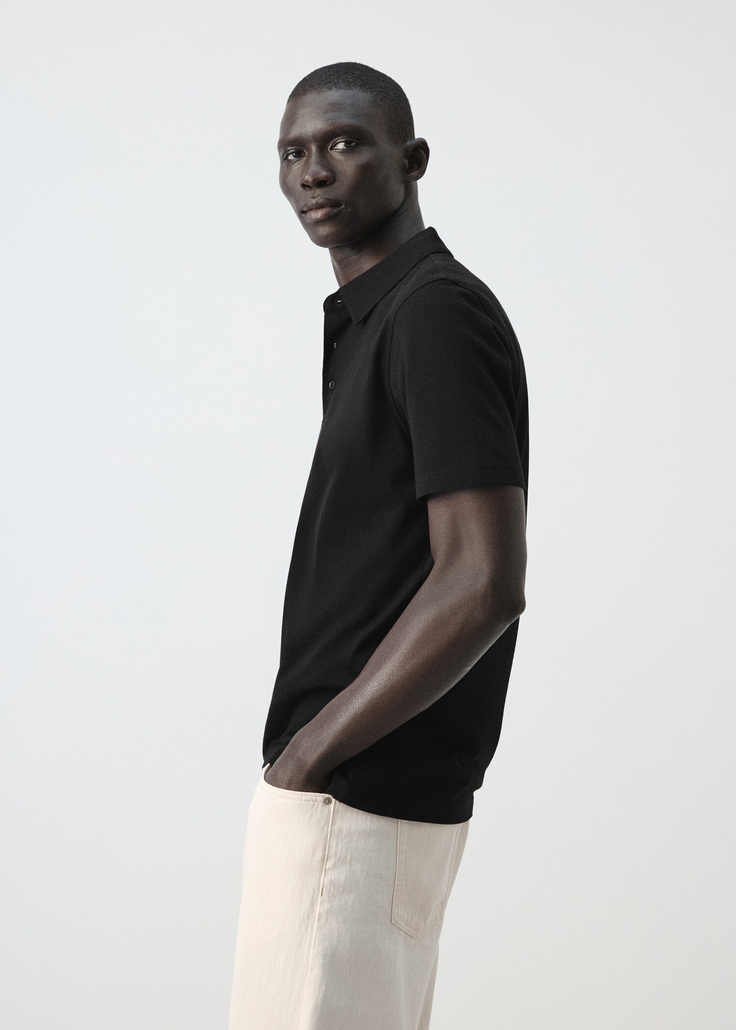 Slim fit piqué polo - Details of the article 2