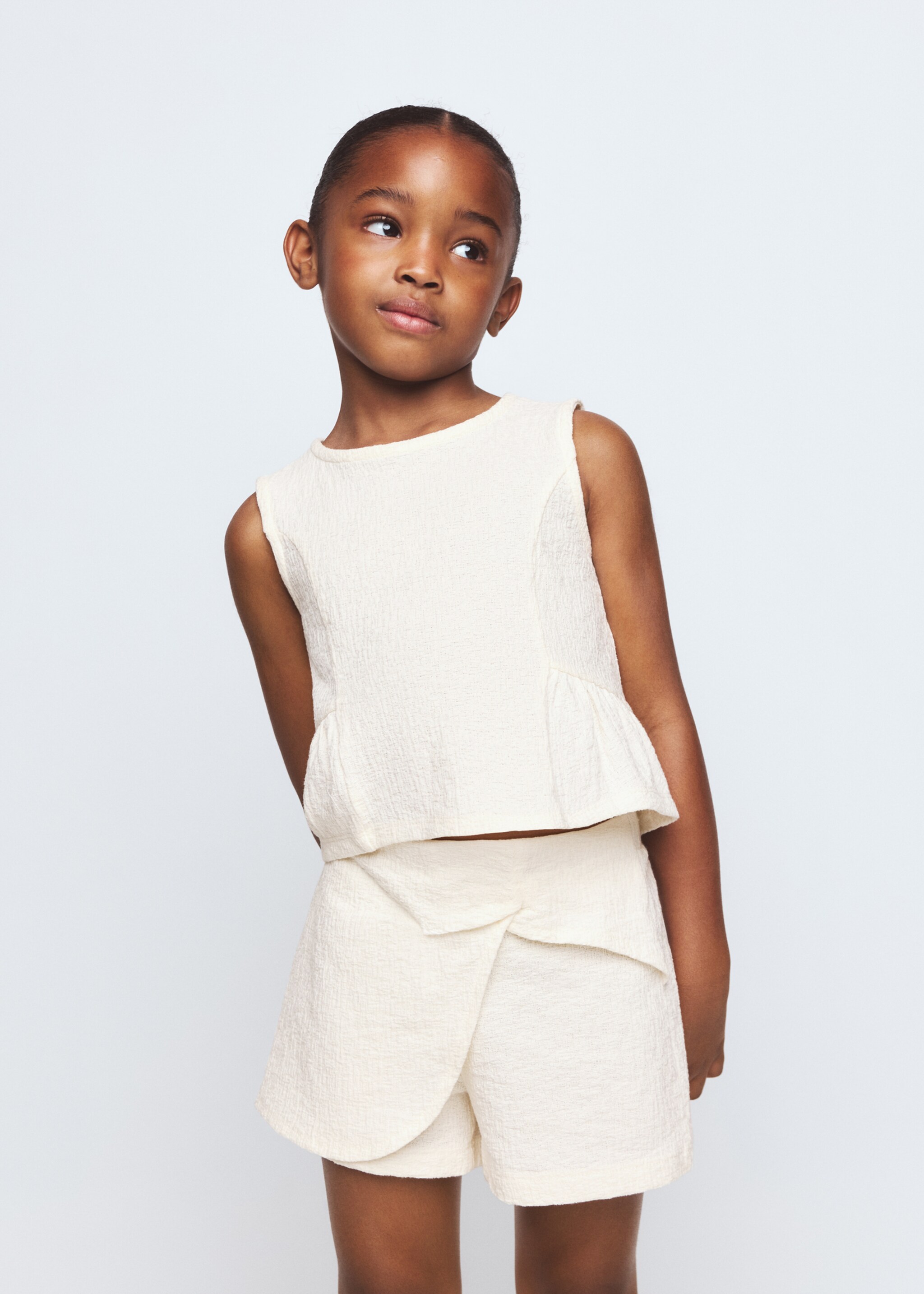 Flowy textured blouse - Medium plane, Off White. Ref: 27076720-00.