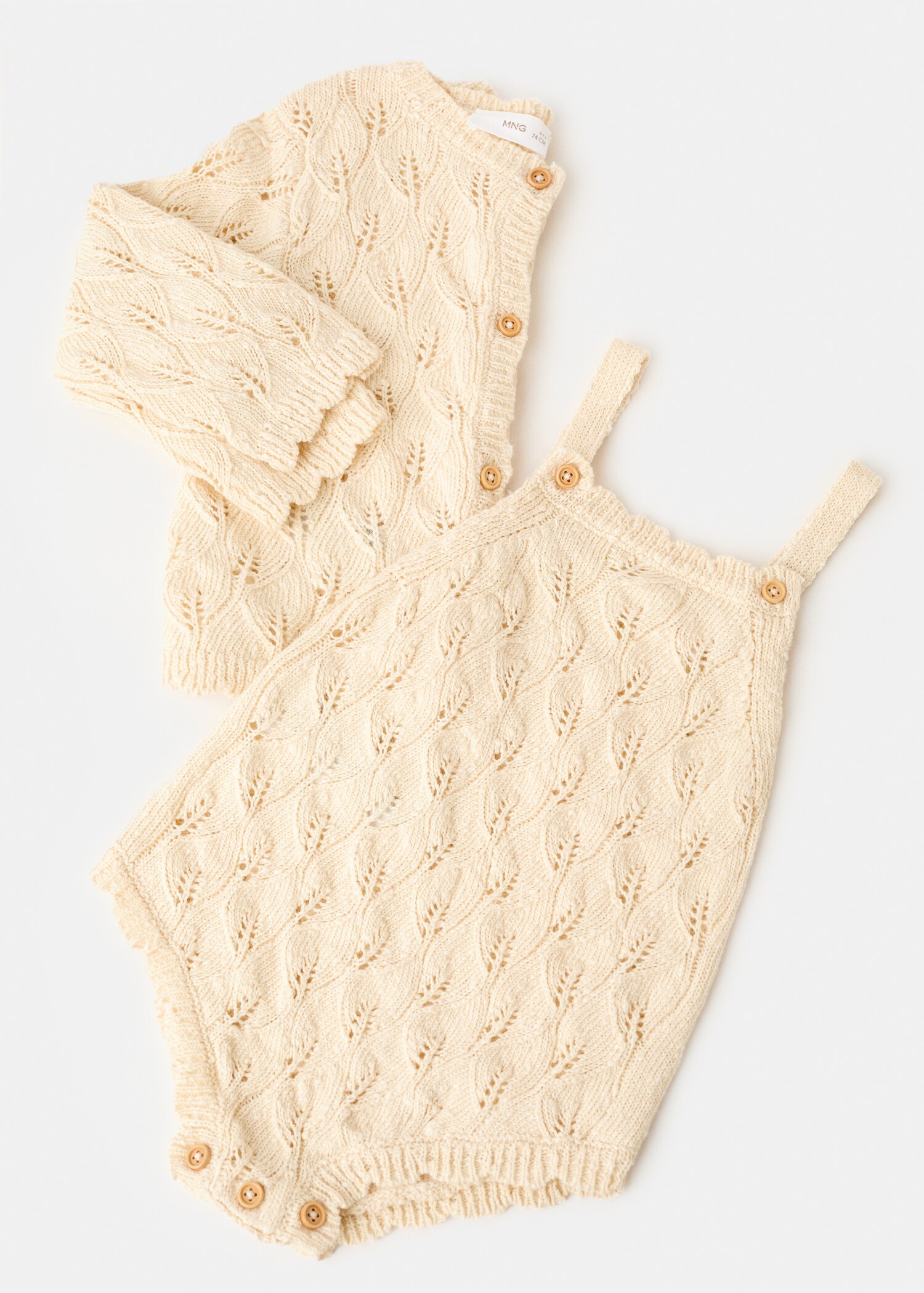 Cotton openwork knitted romper - Details of the article 8