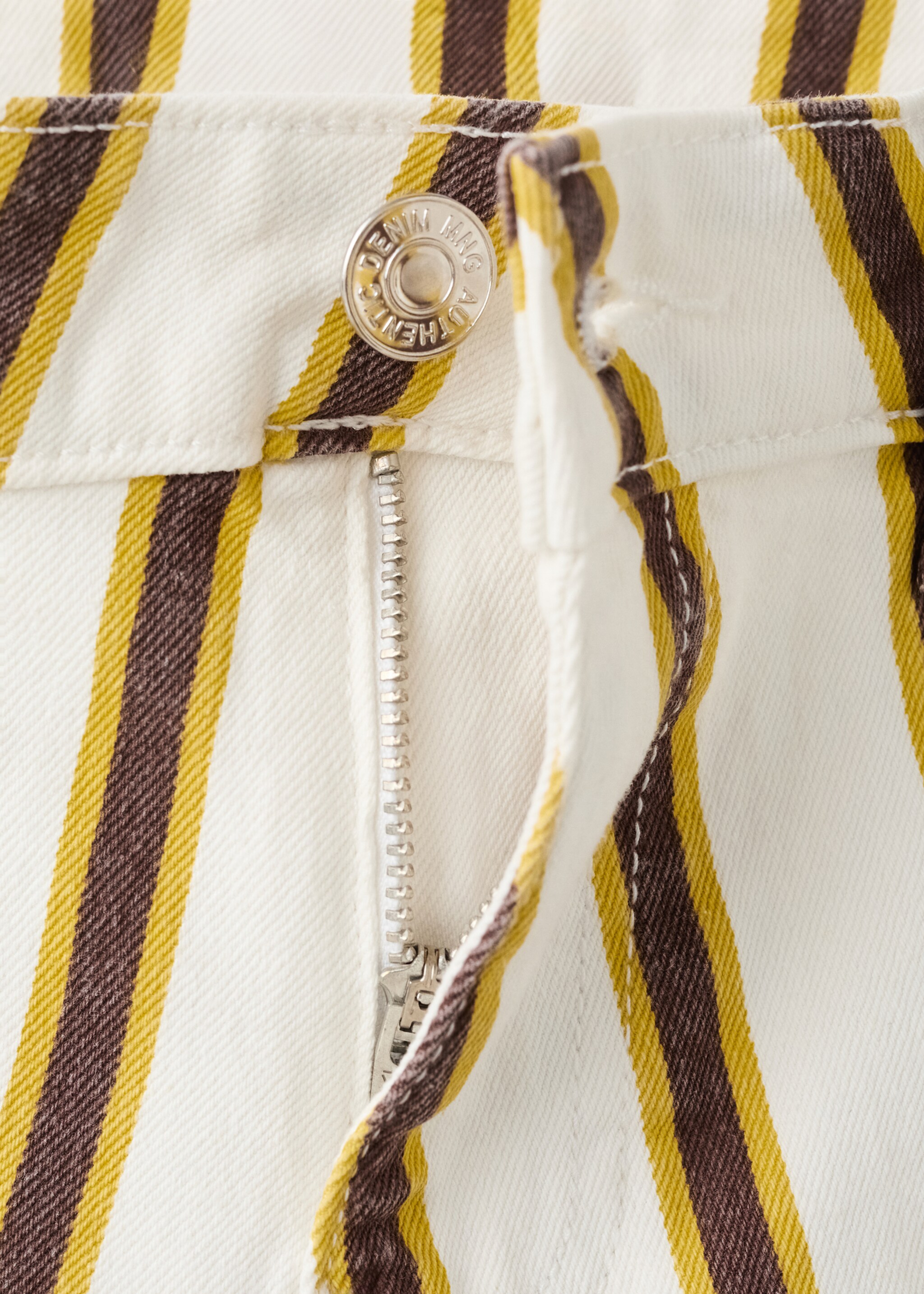 Jean low waist imprimé rayures - Détail de l'article 0, Écru. Ref: 27076726-00.