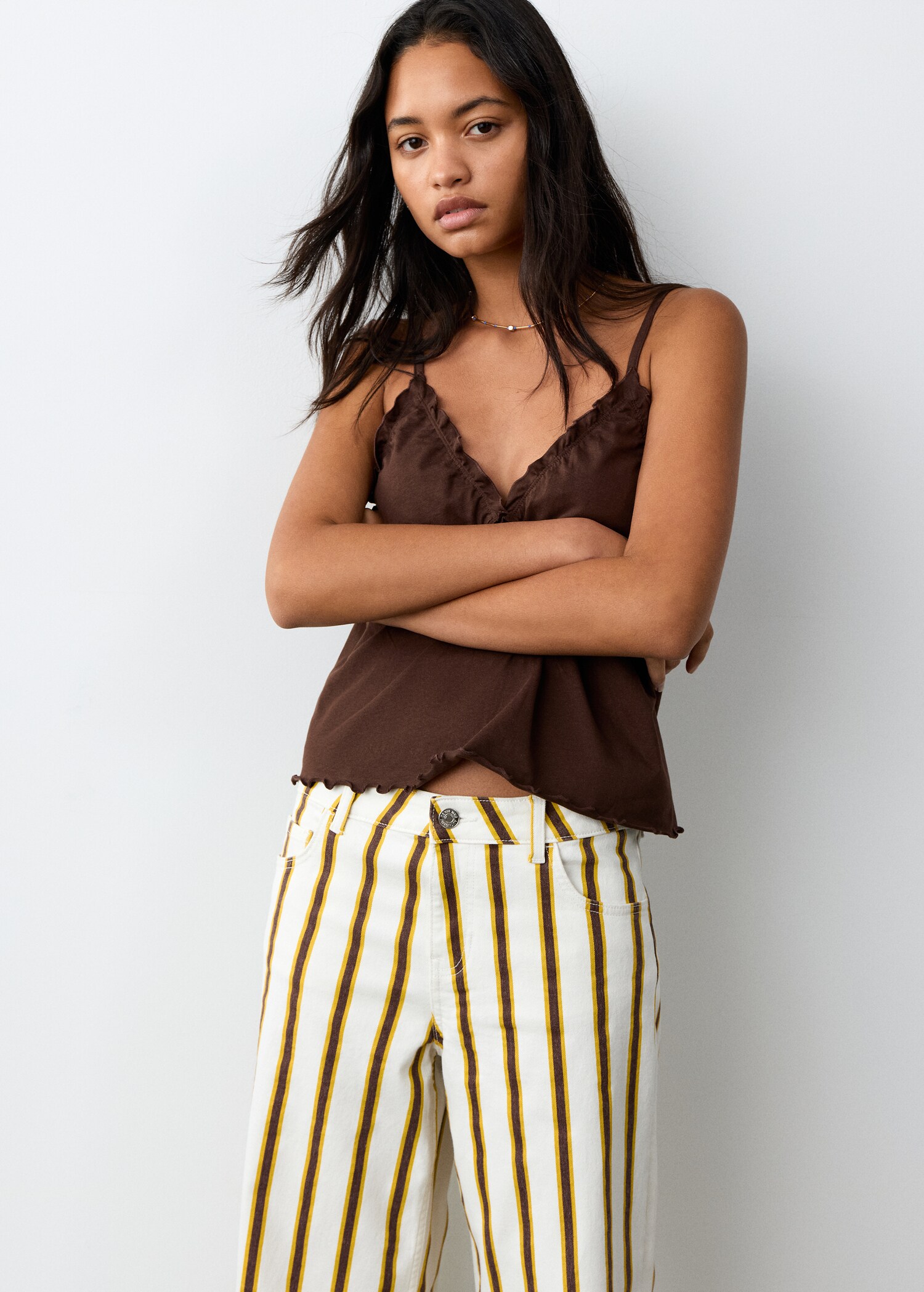 Jean low waist imprimé rayures - Détail de l'article 1