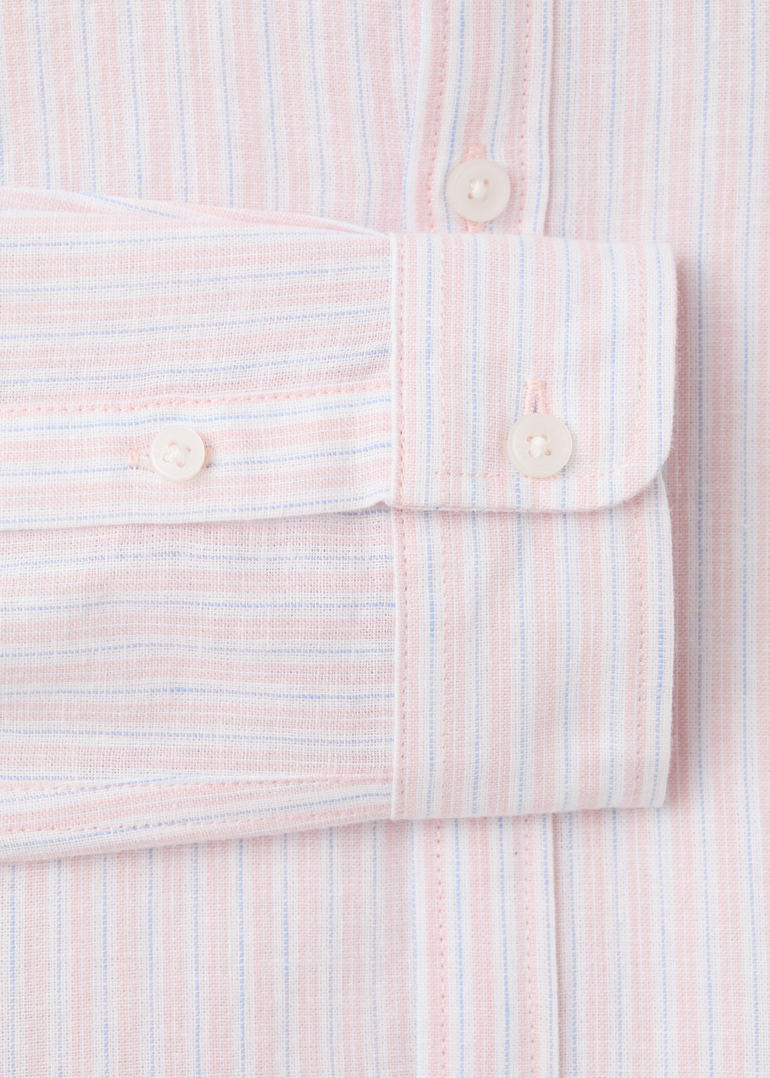Striped linen shirt with combined stripes - Details of the article 8