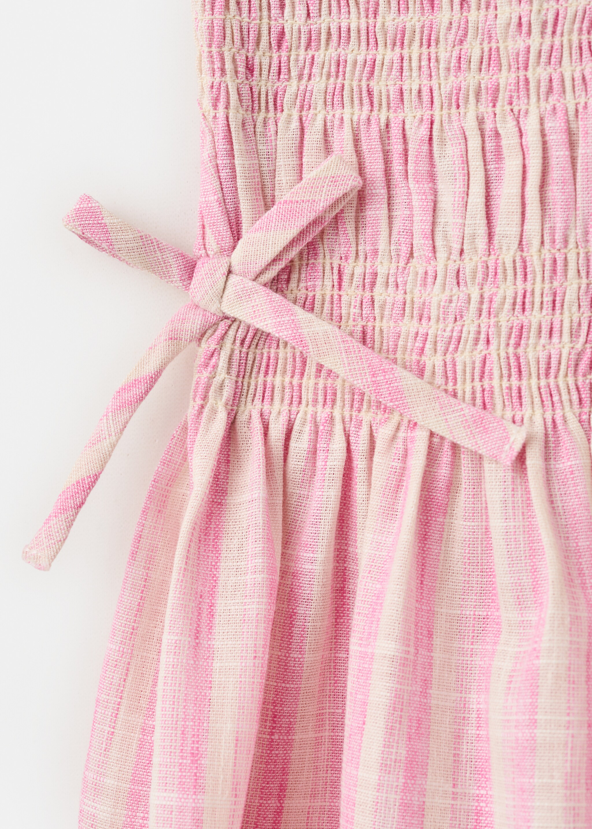 Bow striped dress - Details of the article 8, Pink. Ref: 27076729-00.