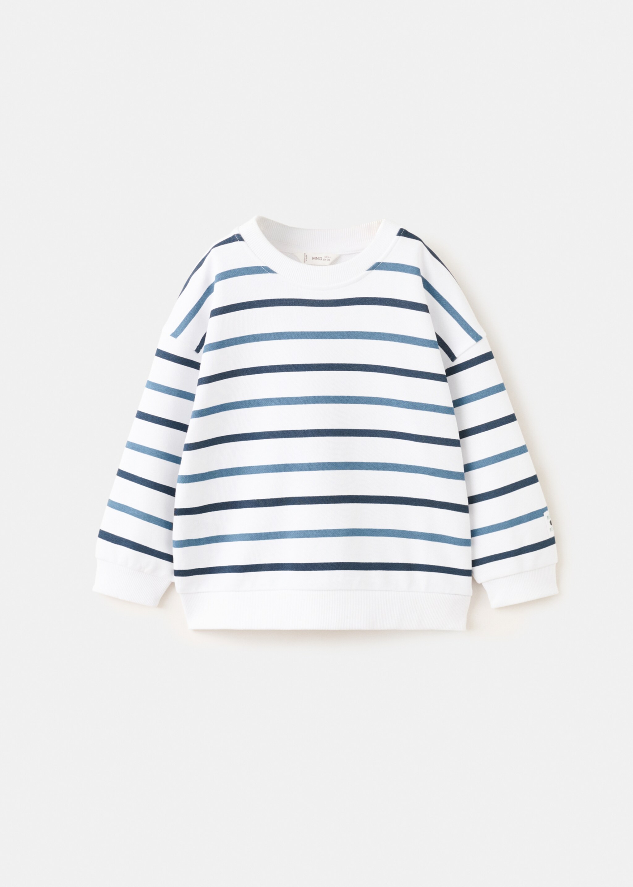 Sweat-shirt coton rayures - Article sans modèle, Bleu marine. Ref: 27076732-00.