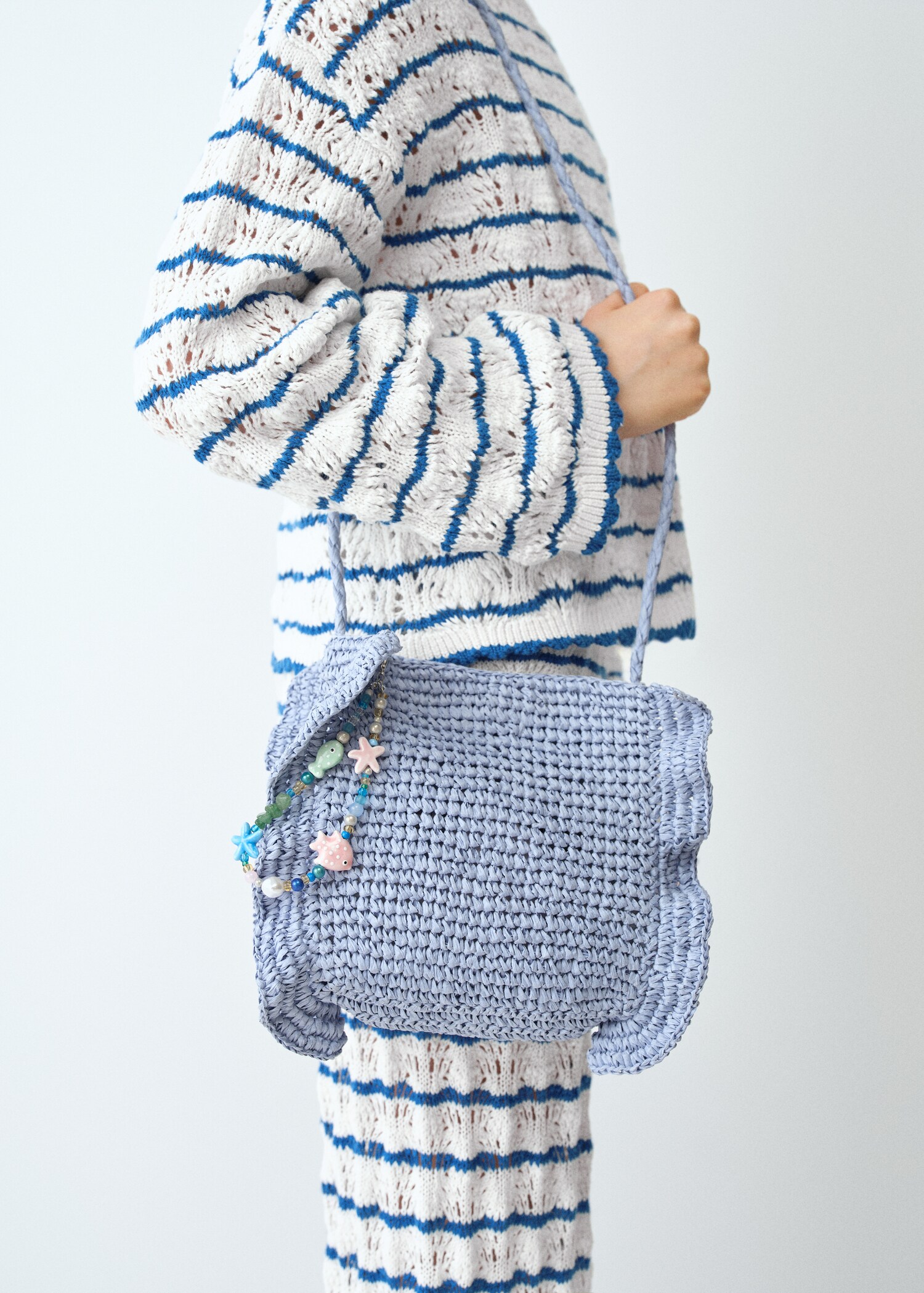 Striped openwork knit pants - Medium plane