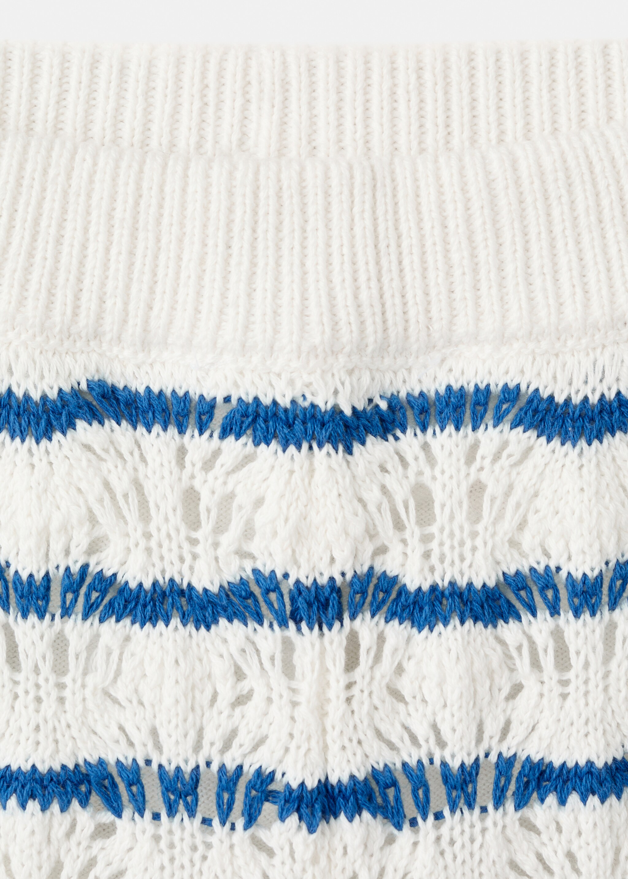 Pantalon en maille ajourée à rayures - Détail de l'article 8, Bleu électrique. Ref: 27076733-00.