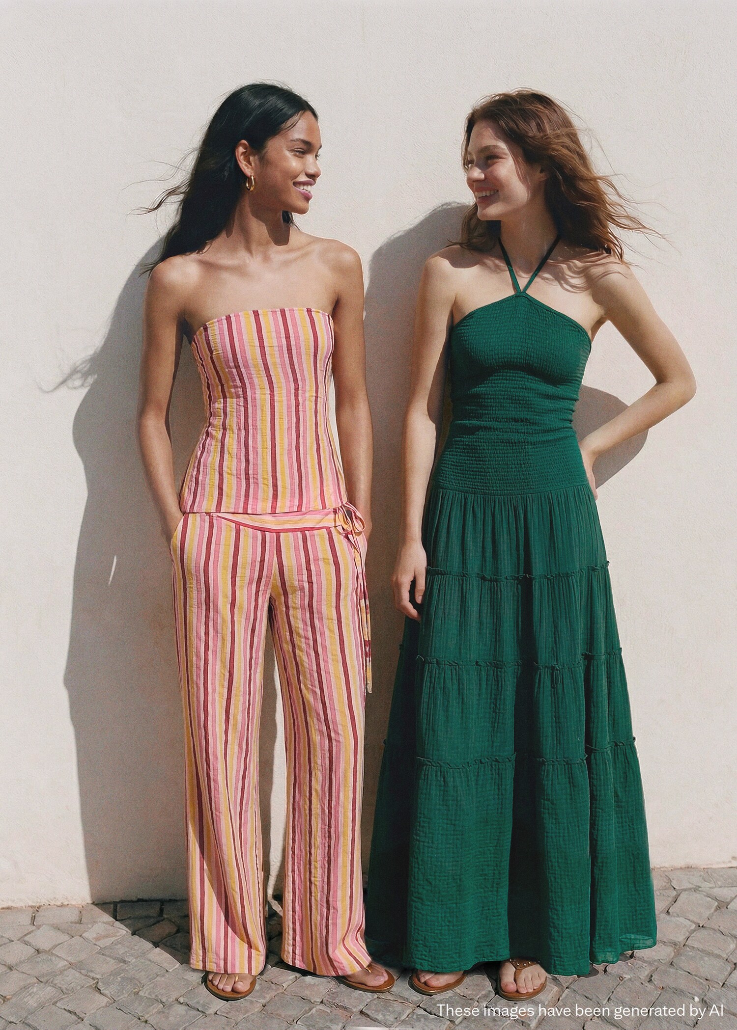 Pantalon fluide à rayures combinées - Détail de l'article 1