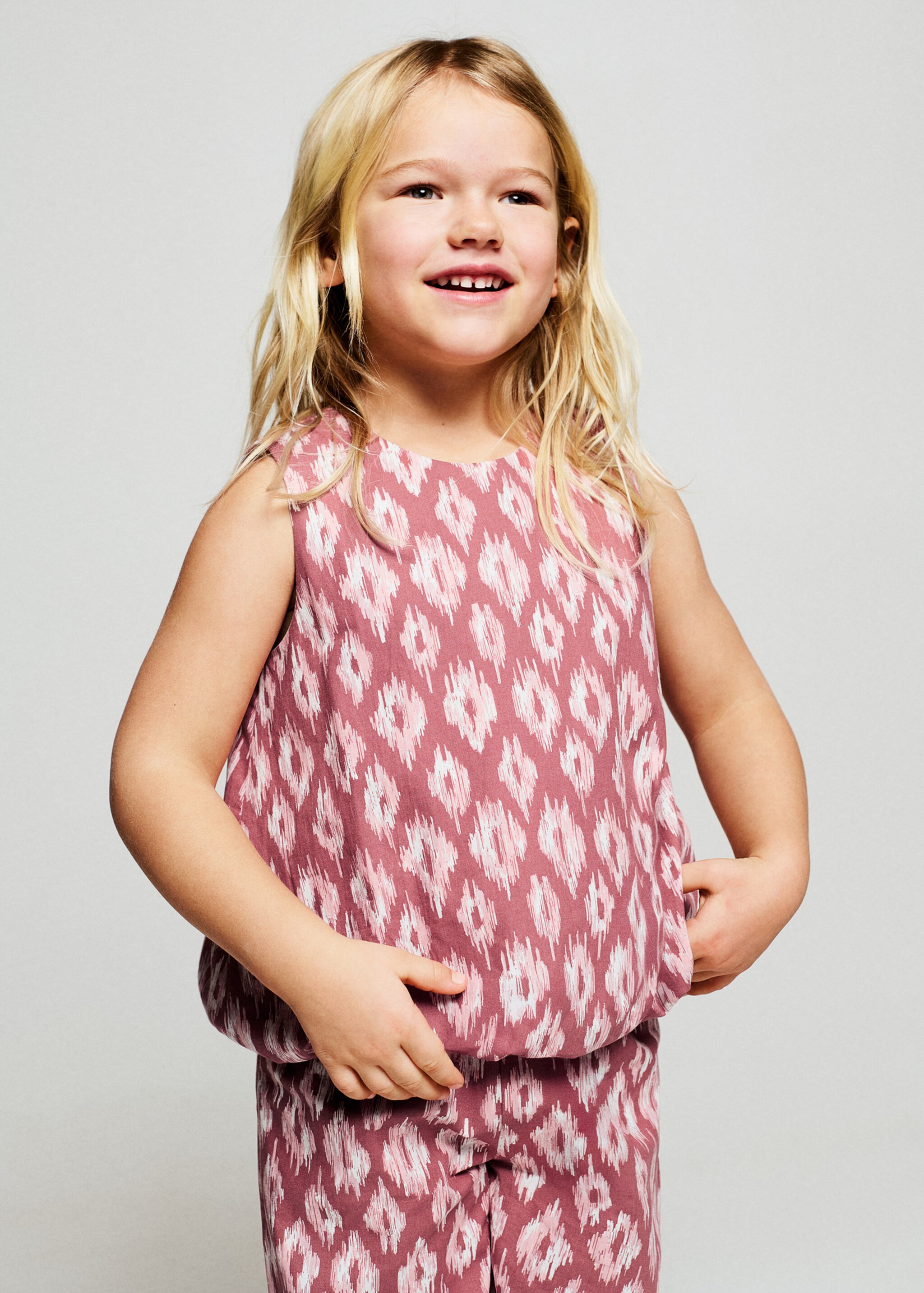 Printed cotton blouse - Medium plane, Strawberry. Ref: 27076736-00.