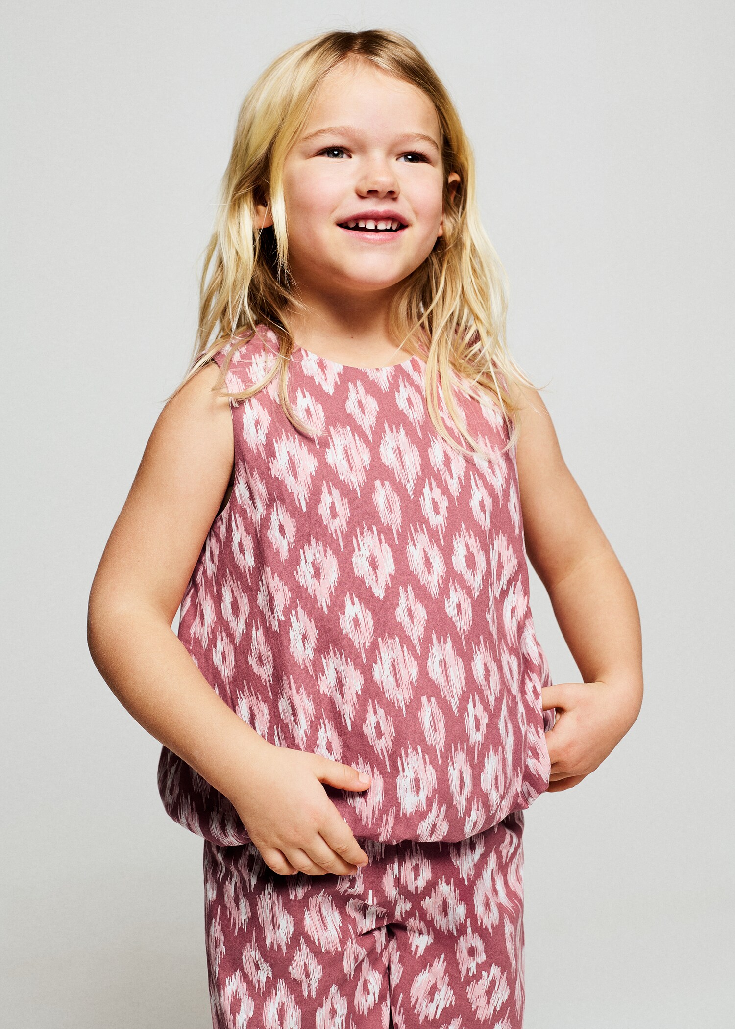 Printed cotton blouse - Medium plane