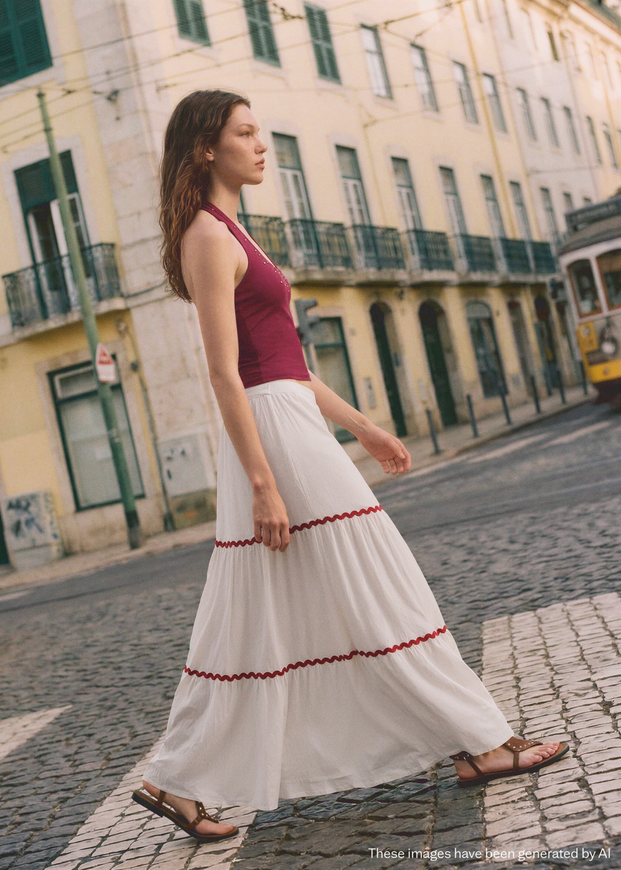 Panel skirt with scalloped details - Medium plane, Off White. Ref: 27076741-00.