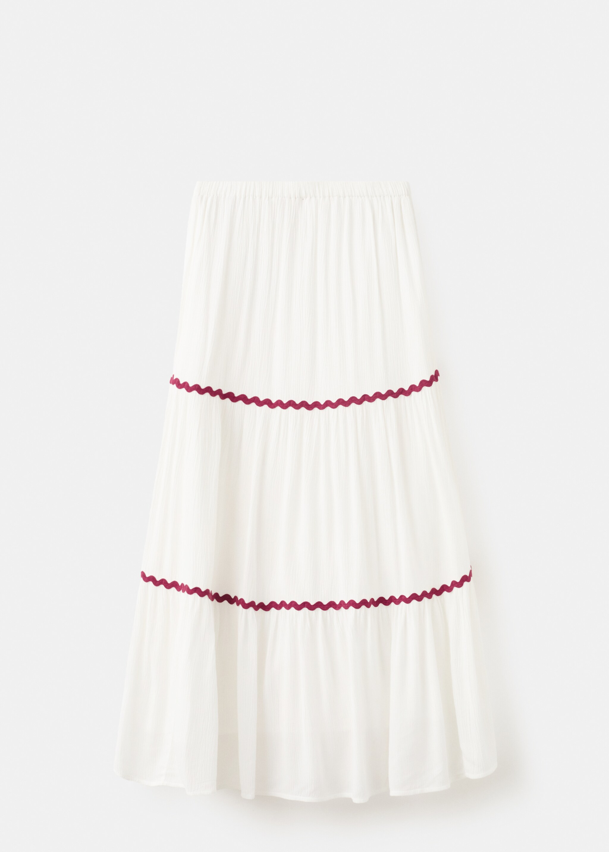 Panel skirt with scalloped details - Article without model, Off White. Ref: 27076741-00.