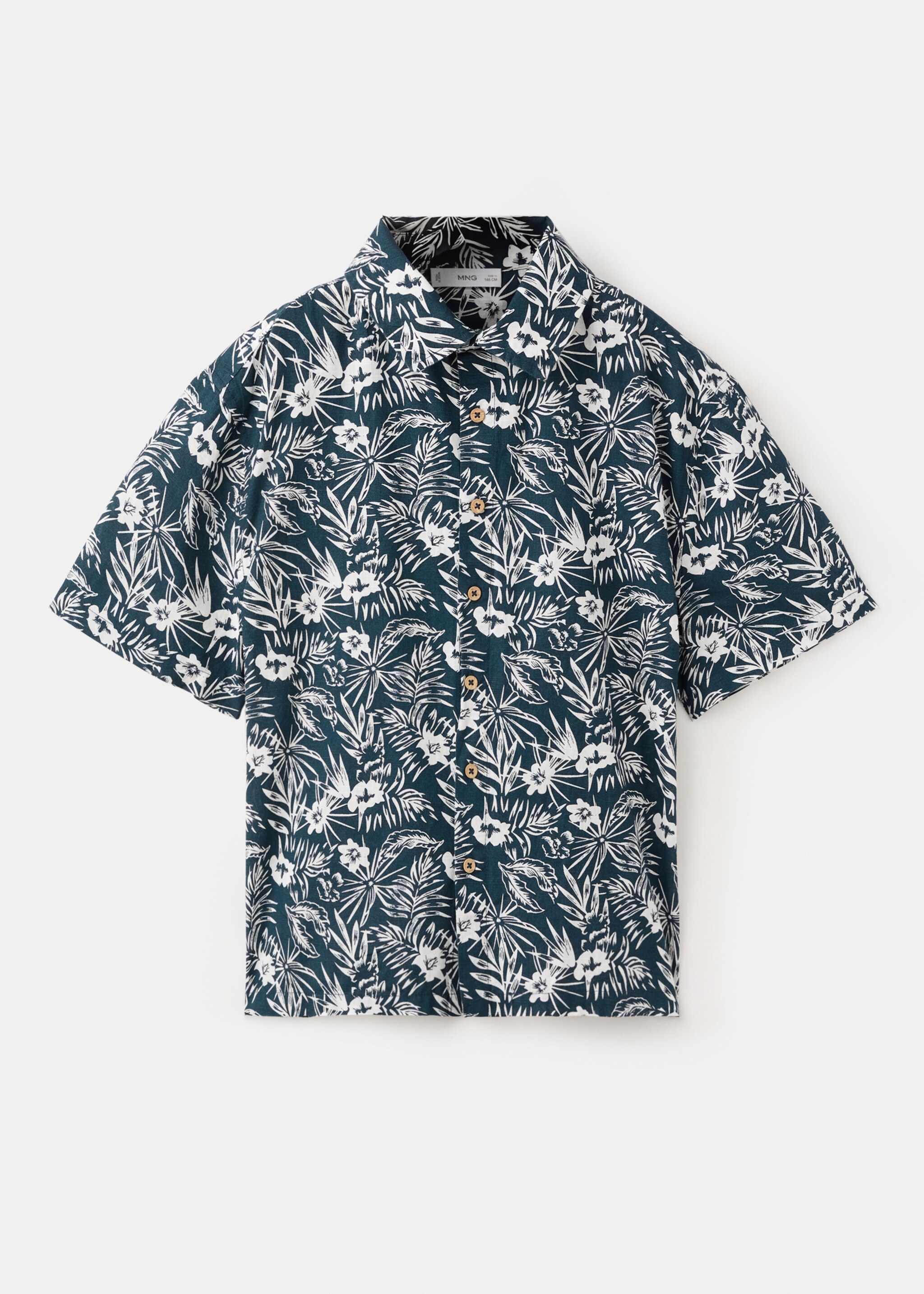 Floral print shirt - Article without model, Navy. Ref: 27076742-00.