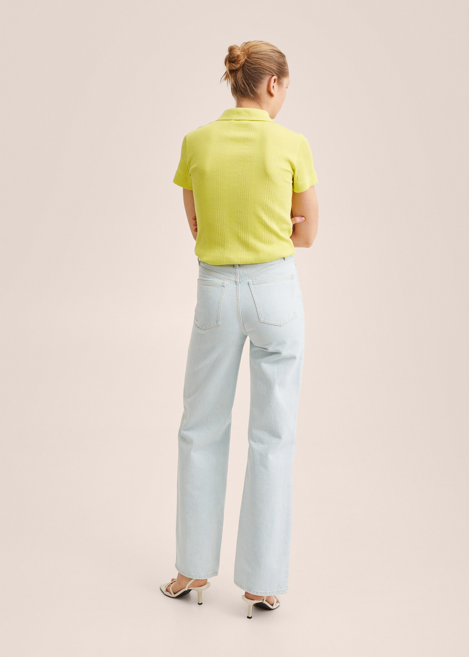 Ribbed cotton polo shirt - Reverse of the article