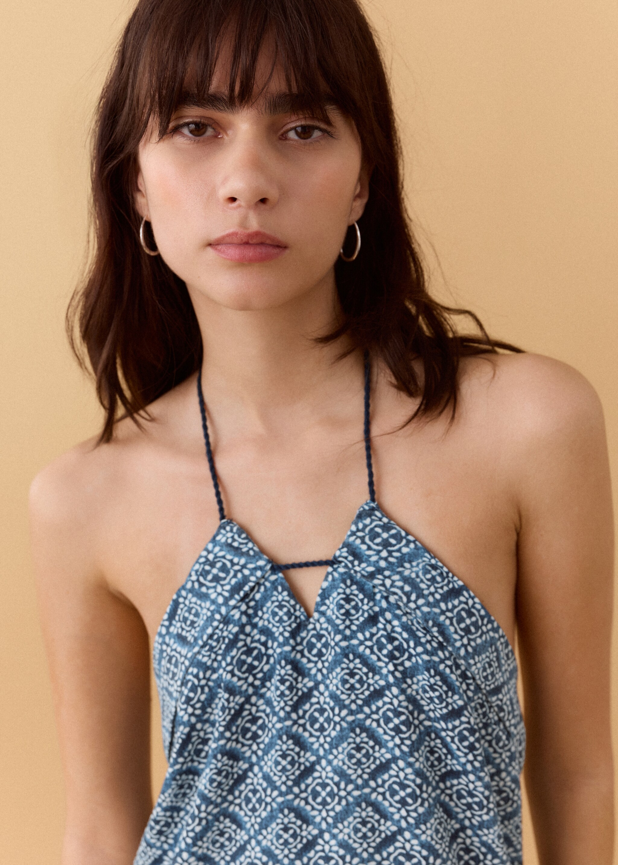 Robe lin emmanchures américaines - Détail de l'article 1, Bleu marine. Ref: 27077136-00.