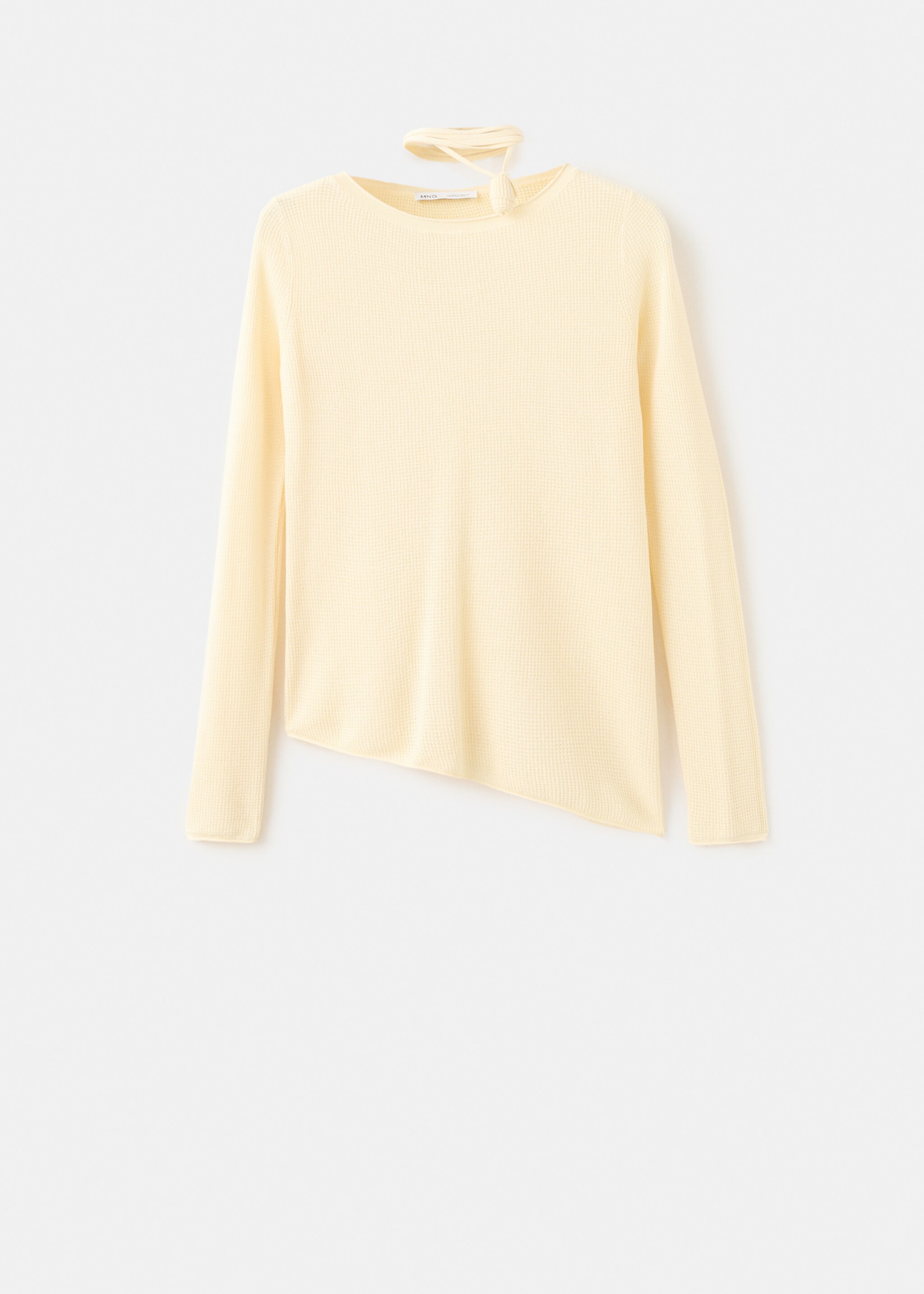 Fine-knit sweater - Article without model, Pastel Yellow. Ref: 27077137-00.
