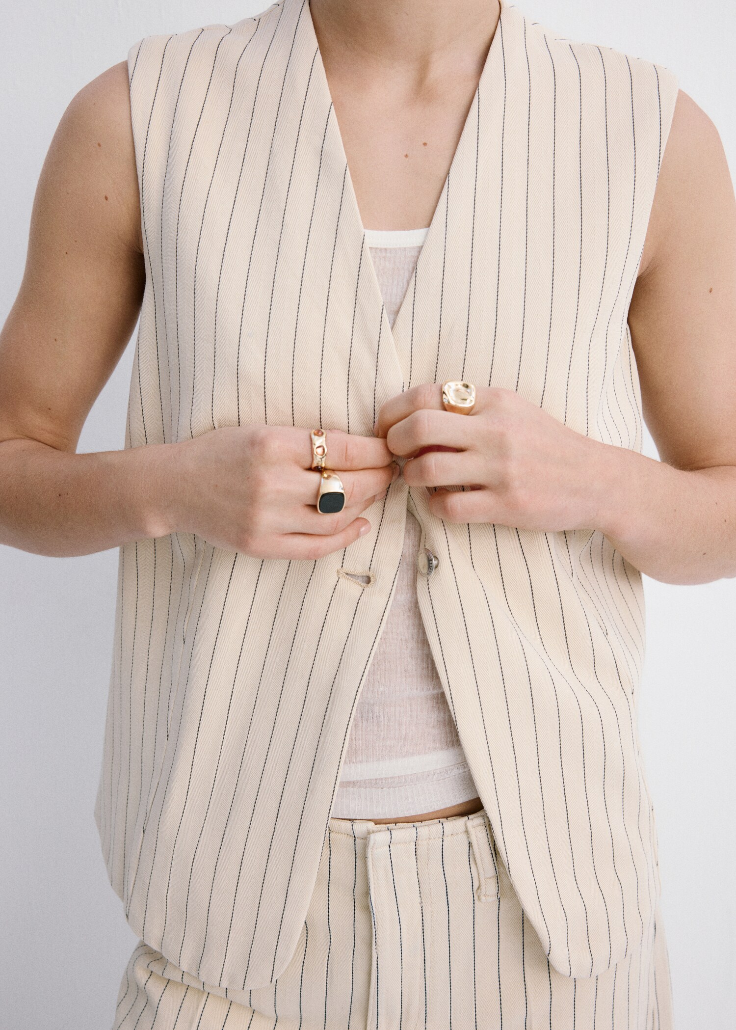 صدرية بدلة مقلمة - رؤية وسط