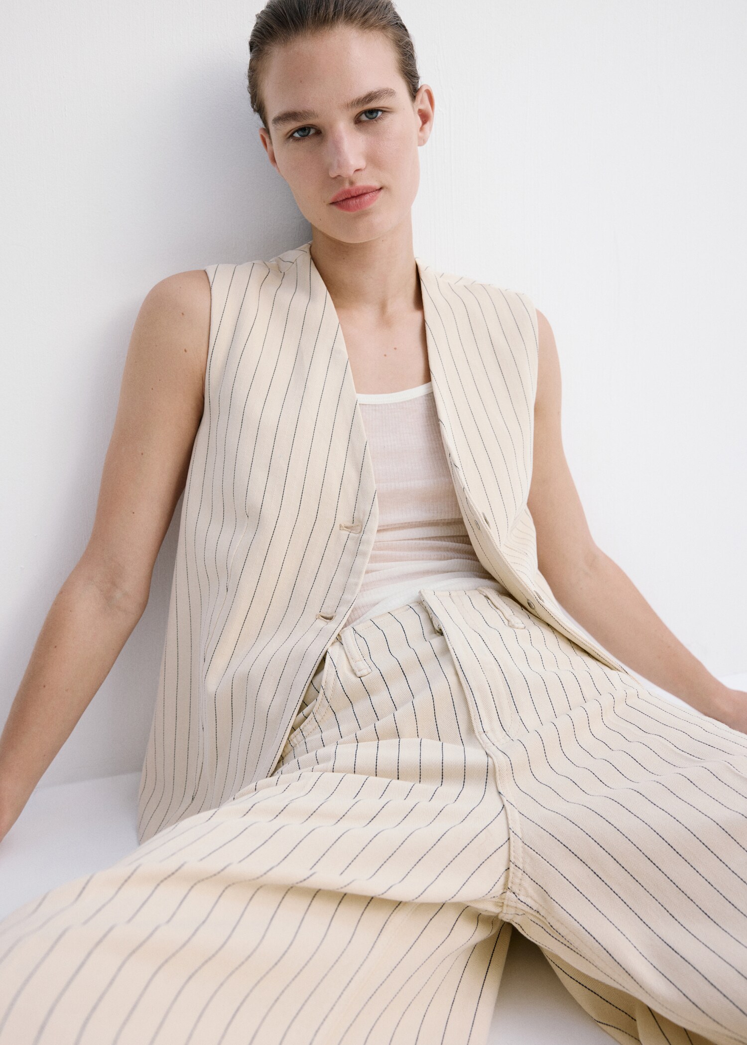 صدرية بدلة مقلمة - تفاصيل المنتج 2