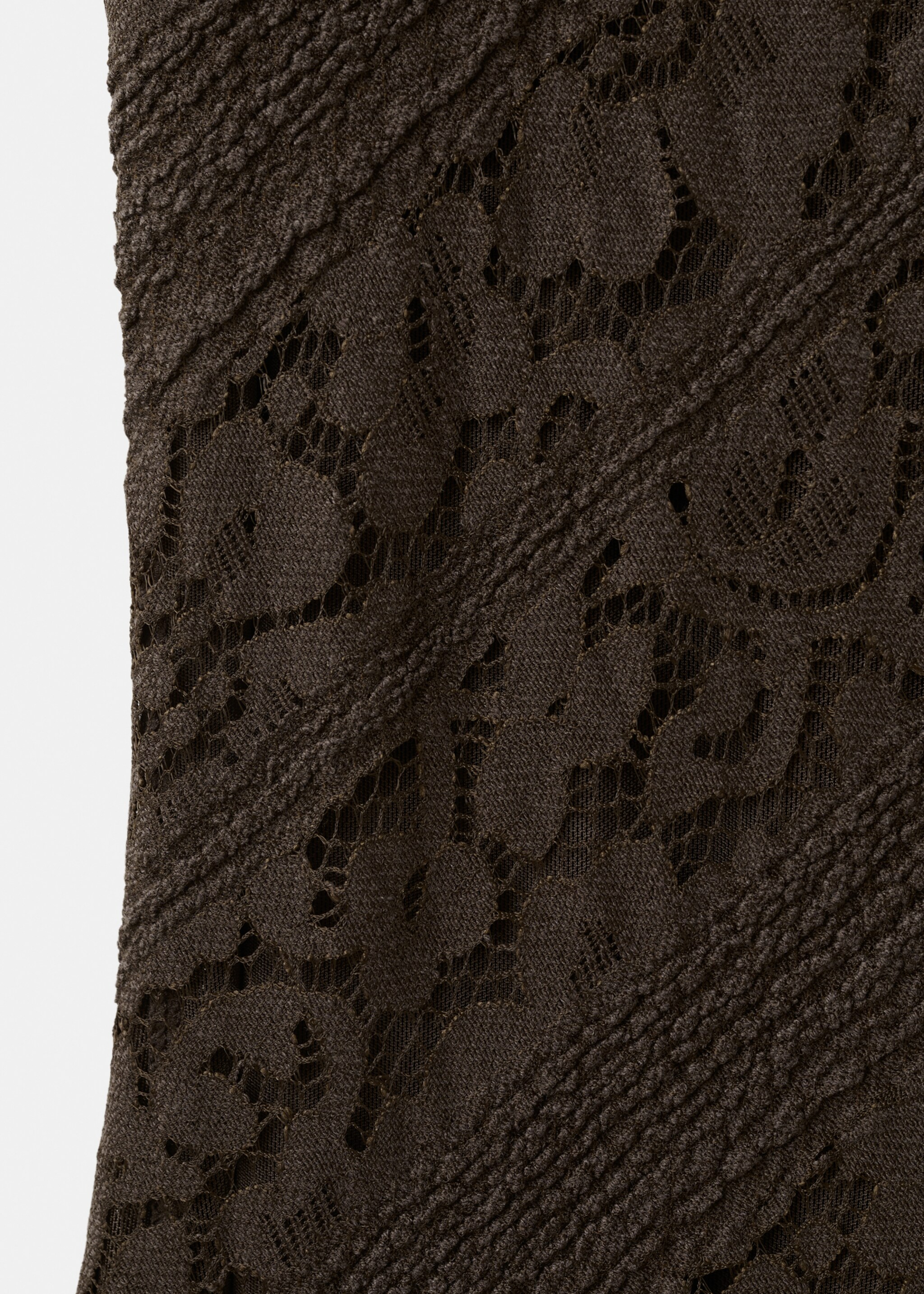 Semi-transparent lace long dress - Details of the article 0, Brown. Ref: 27077142-00.