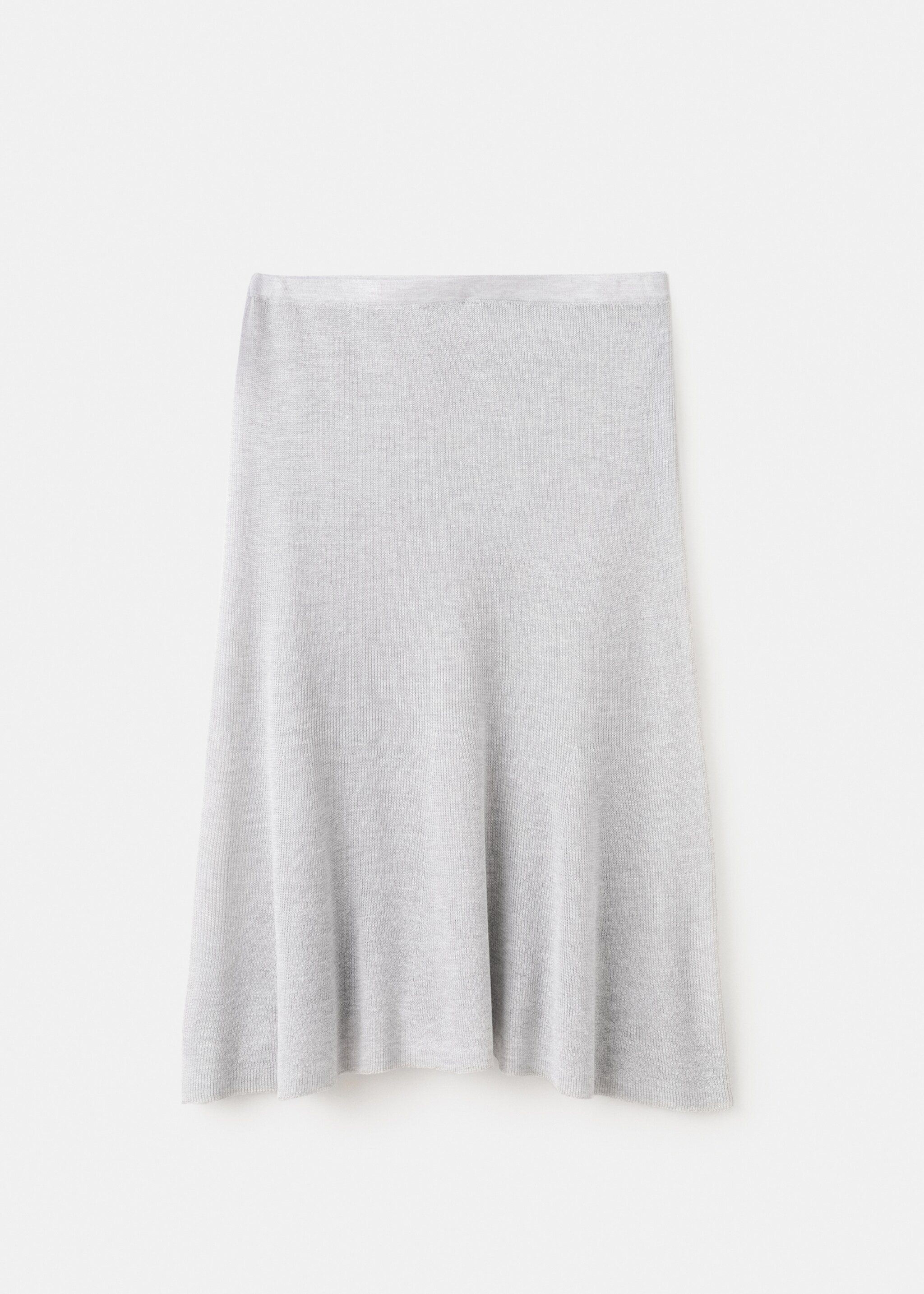 Fine knit midi skirt - Article without model, Light Heather Grey. Ref: 27077143-00.