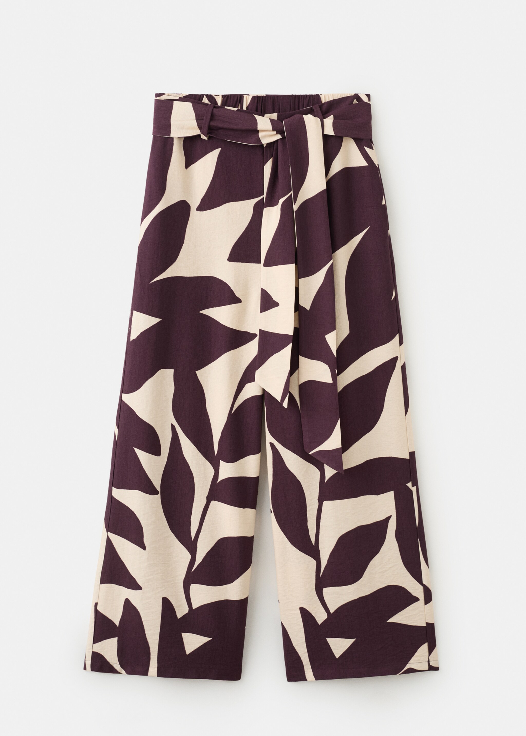Printed straight pants - Article without model, Ecru. Ref: 27077144-00.