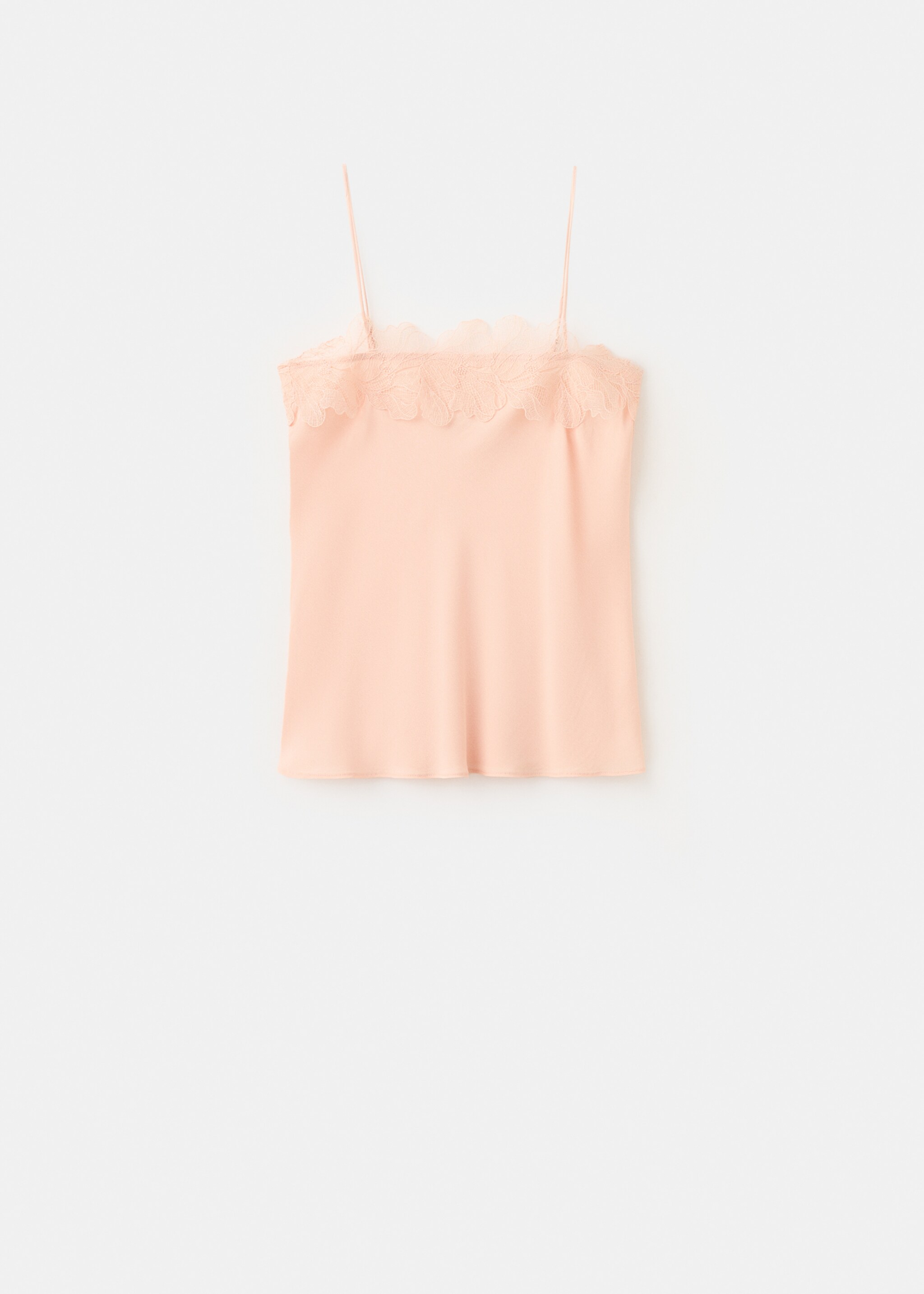 Lace trim top - Article without model, Pink. Ref: 27077145-00.