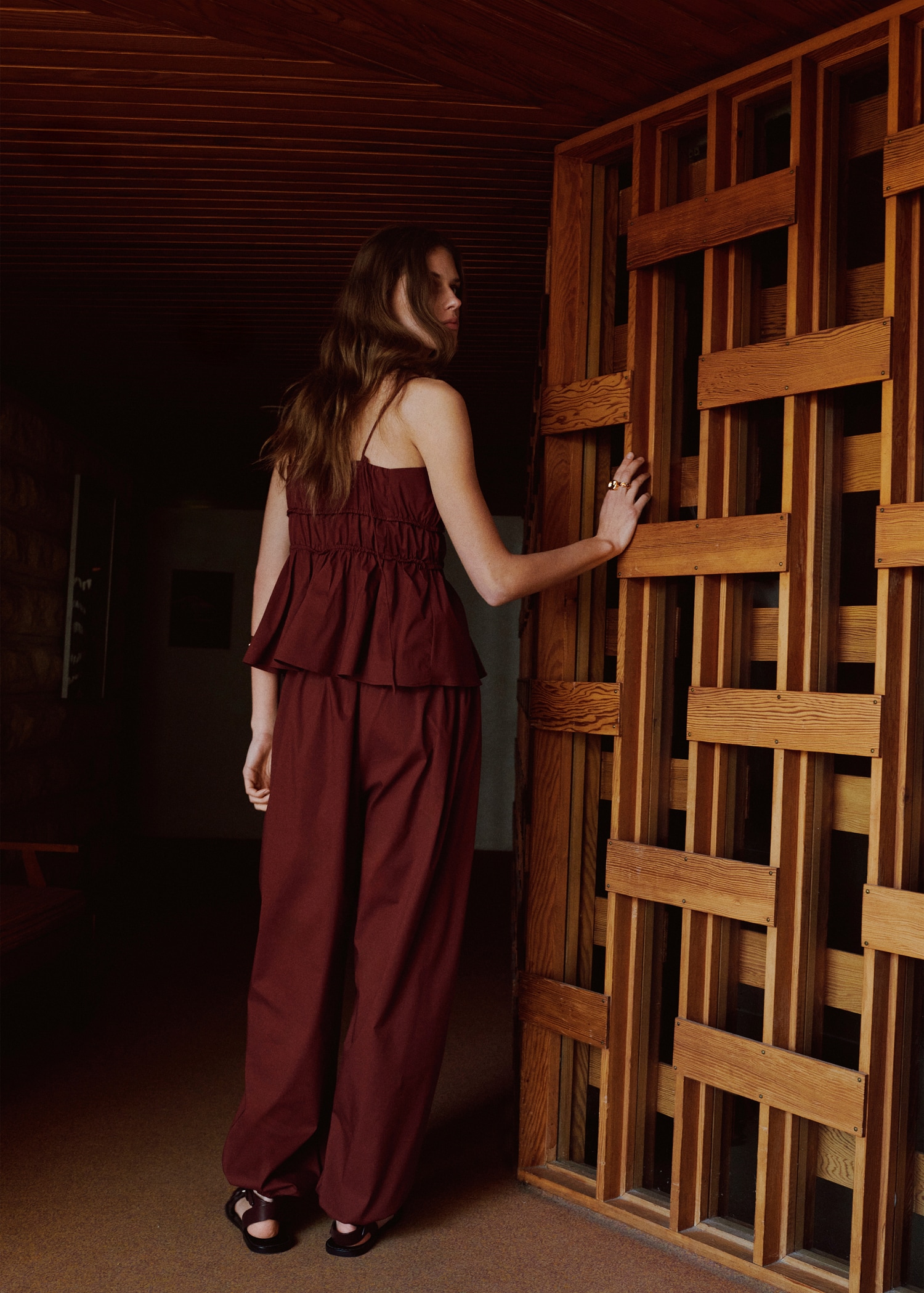 Ruched cotton top - Reverse of the article