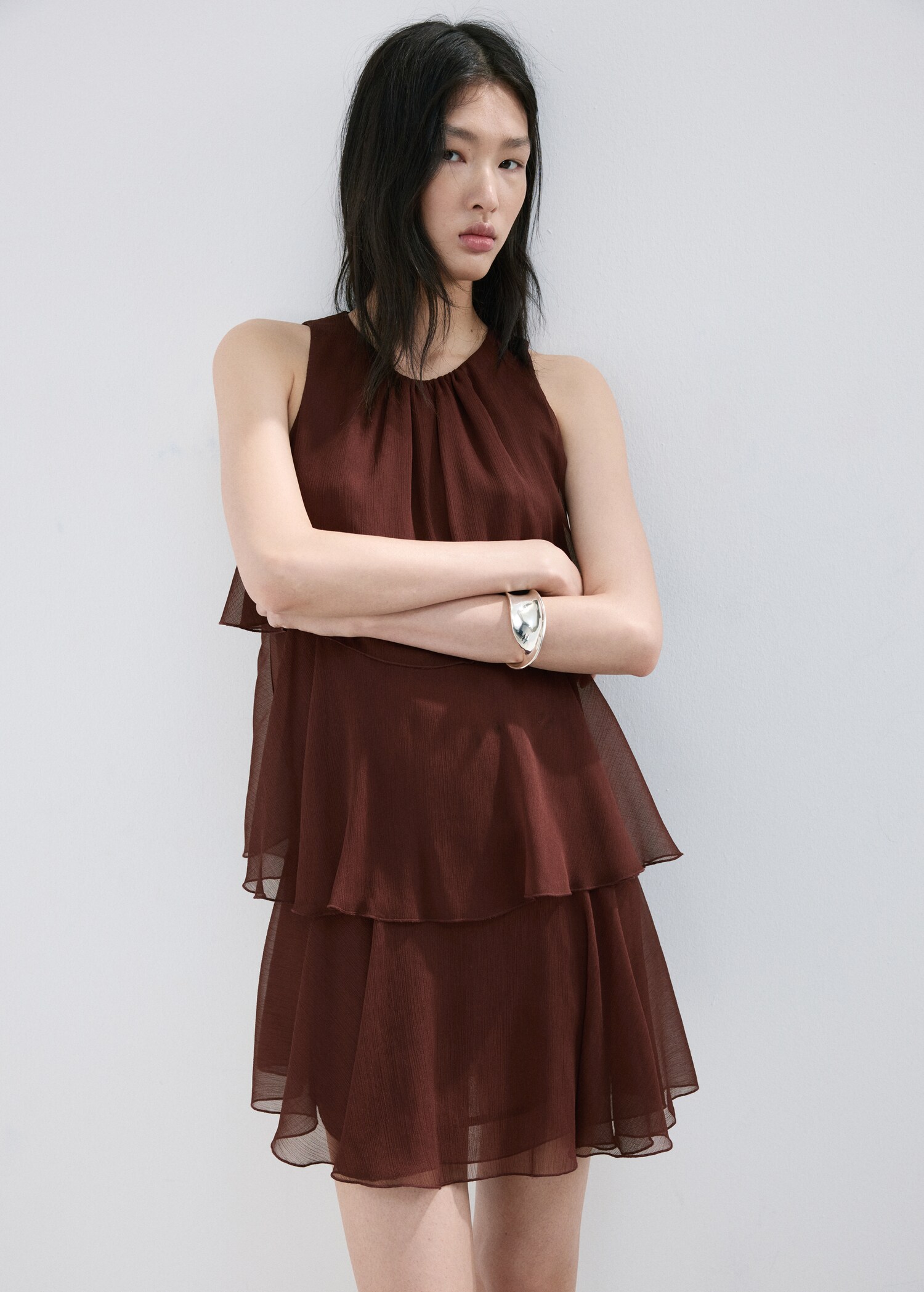 Ruffled draped dress - Medium plane
