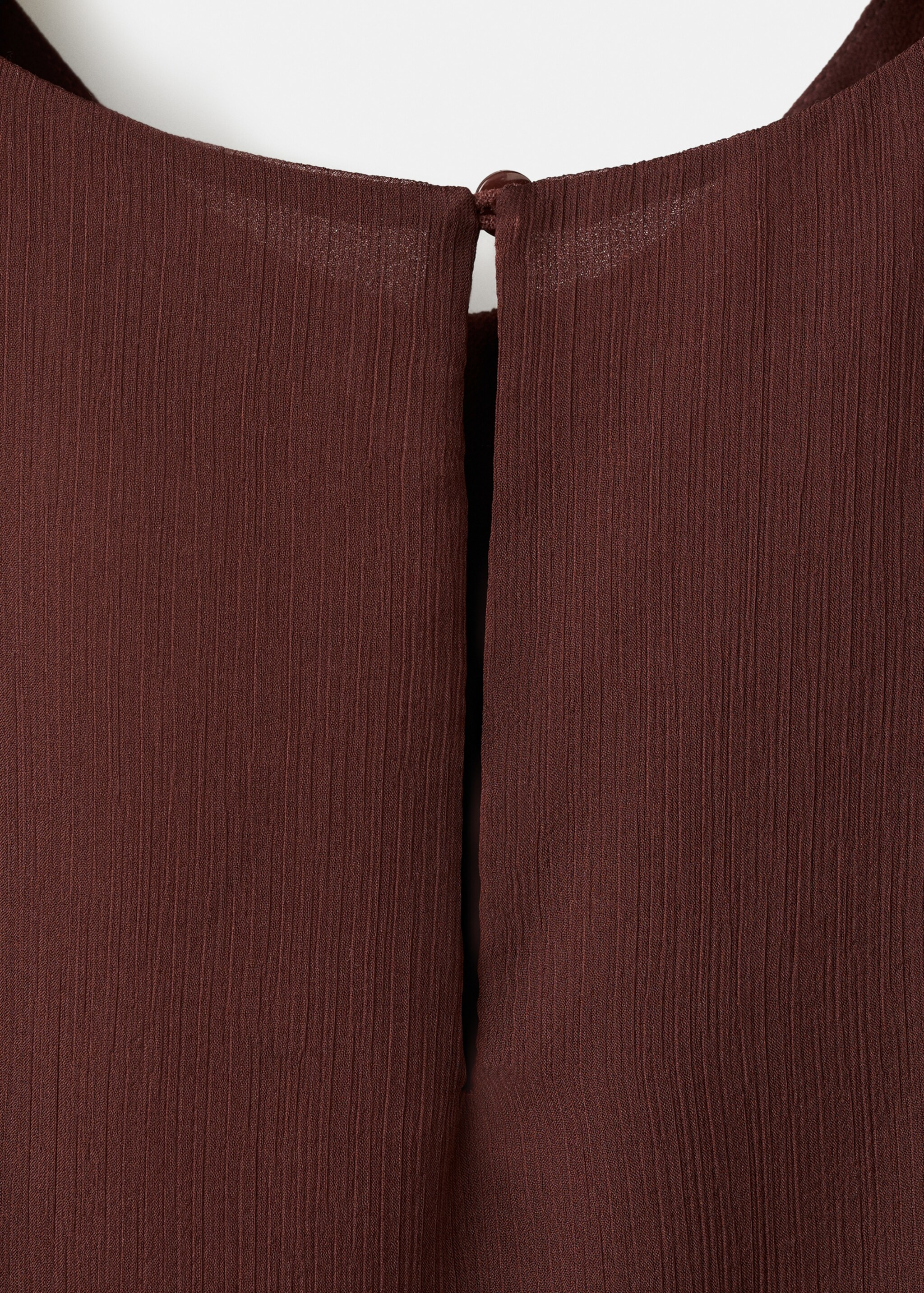 Ruffled draped dress - Details of the article 8, Chocolate. Ref: 27077149-00.