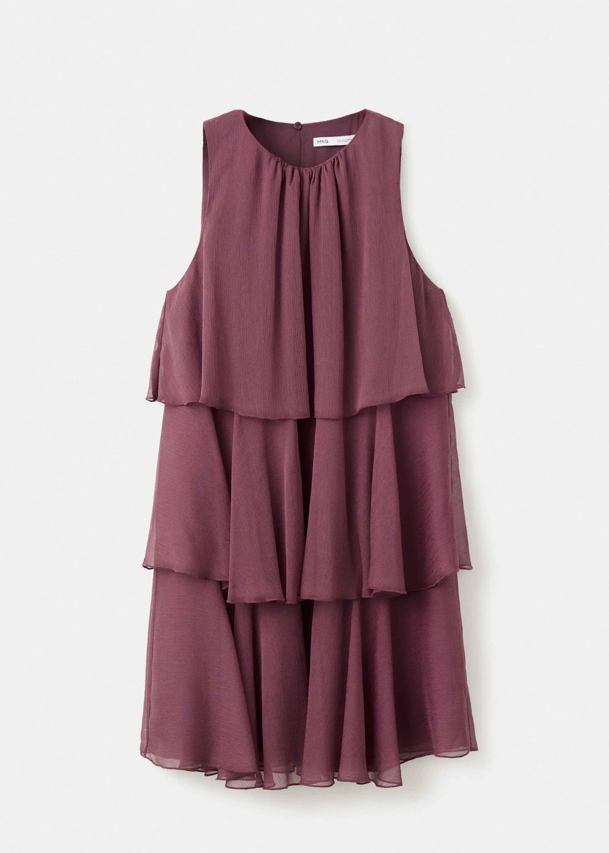 Vestido drapeado volantes - Artículo sin modelo, Burdeos. Ref: 27077149-00.