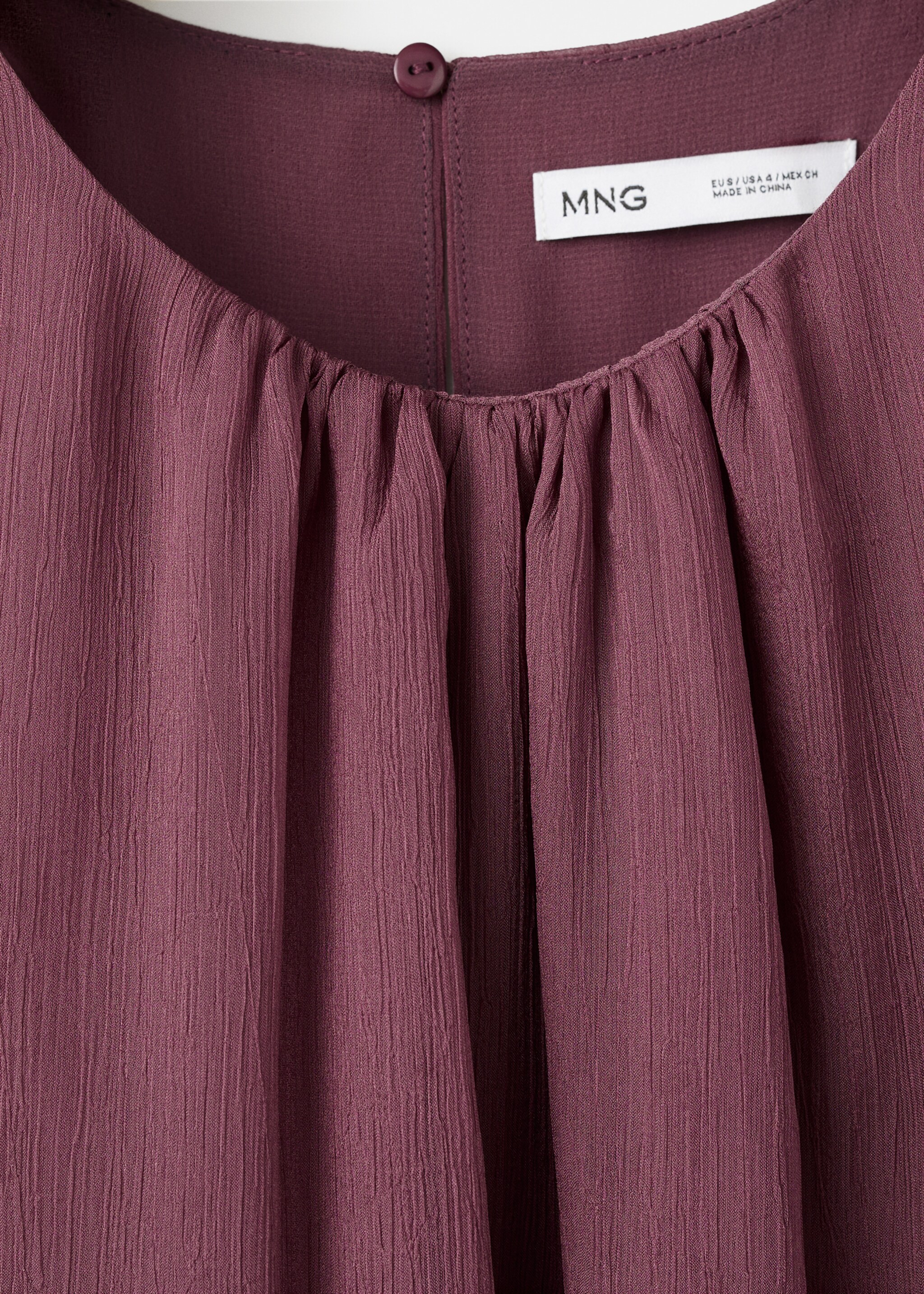 Vestido drapeado volantes - Detalle del artículo 8, Burdeos. Ref: 27077149-00.