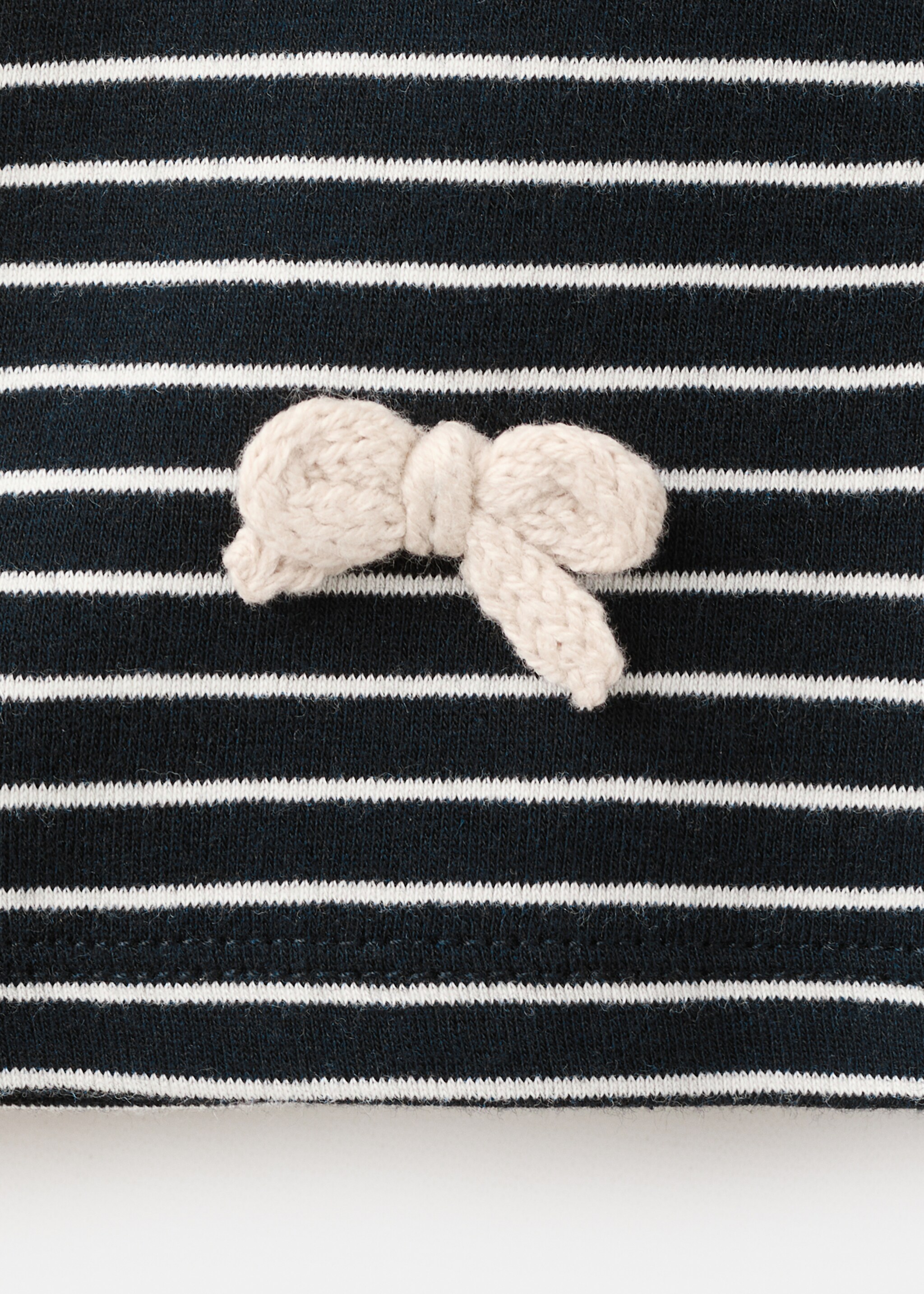 Striped T-shirt with ties - Details of the article 0, Navy. Ref: 27077151-00.