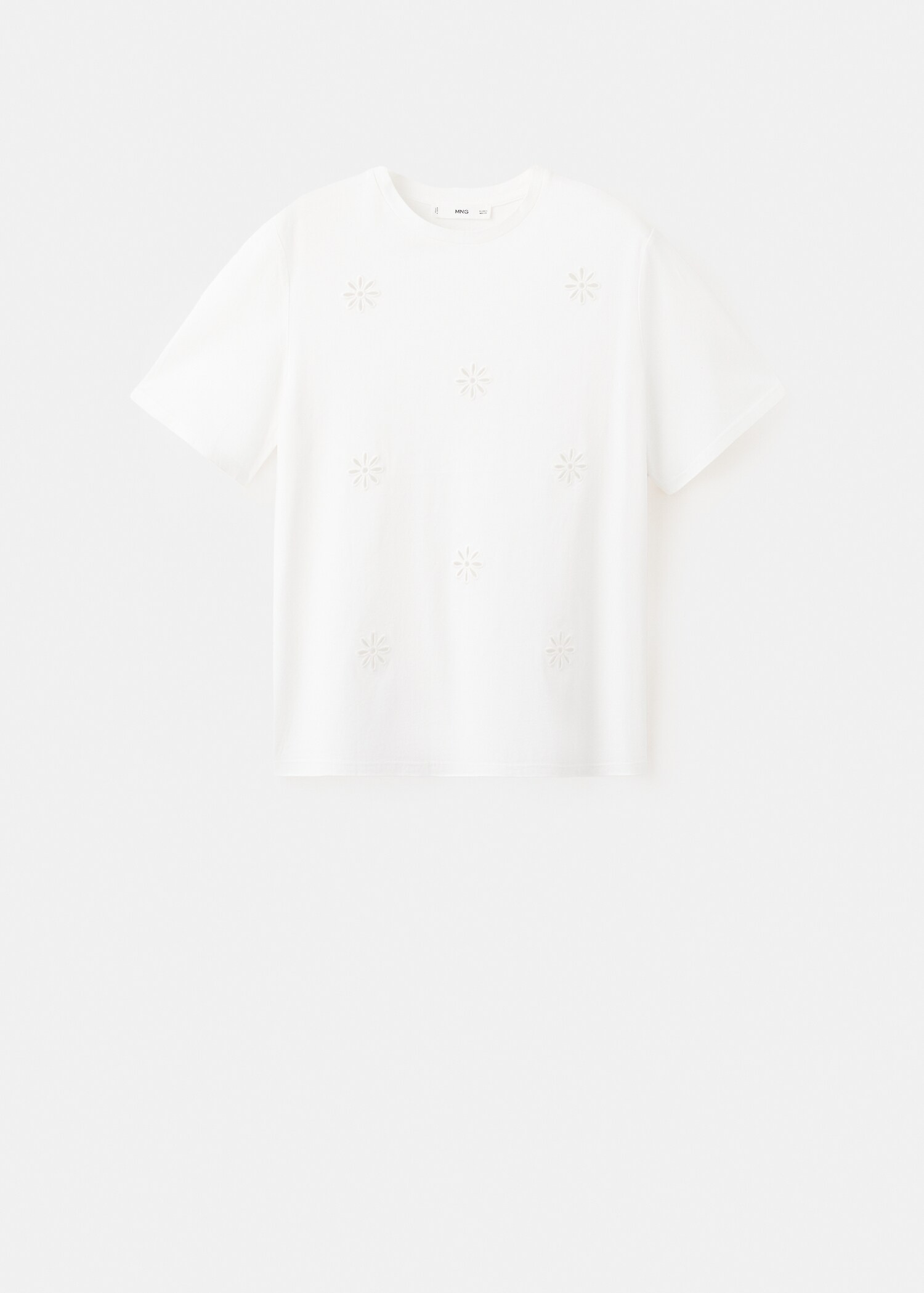 Embroidered cutwork cotton T-shirt - Article without model