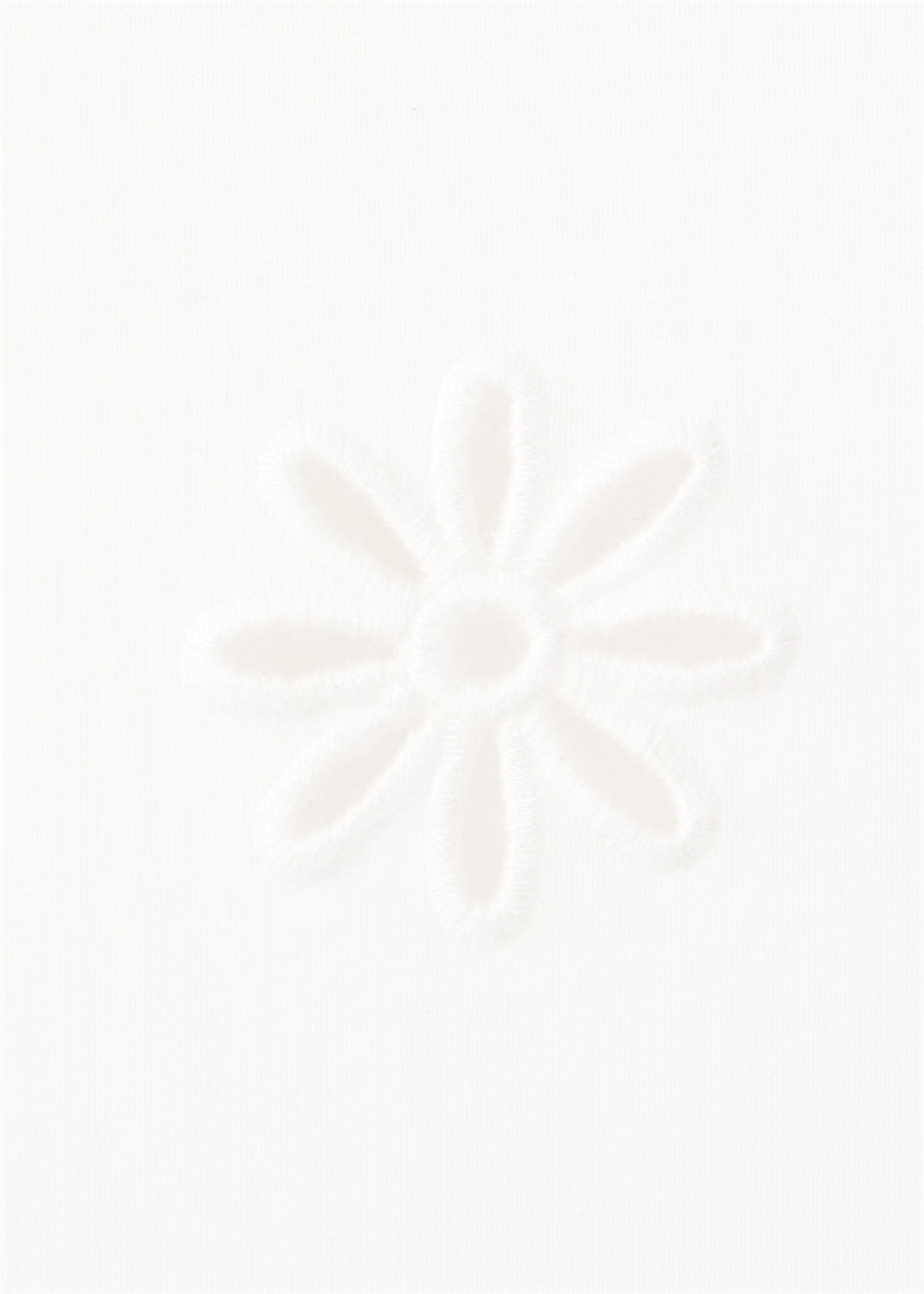 Embroidered cutwork cotton T-shirt - Details of the article 0, White. Ref: 27077152-00.