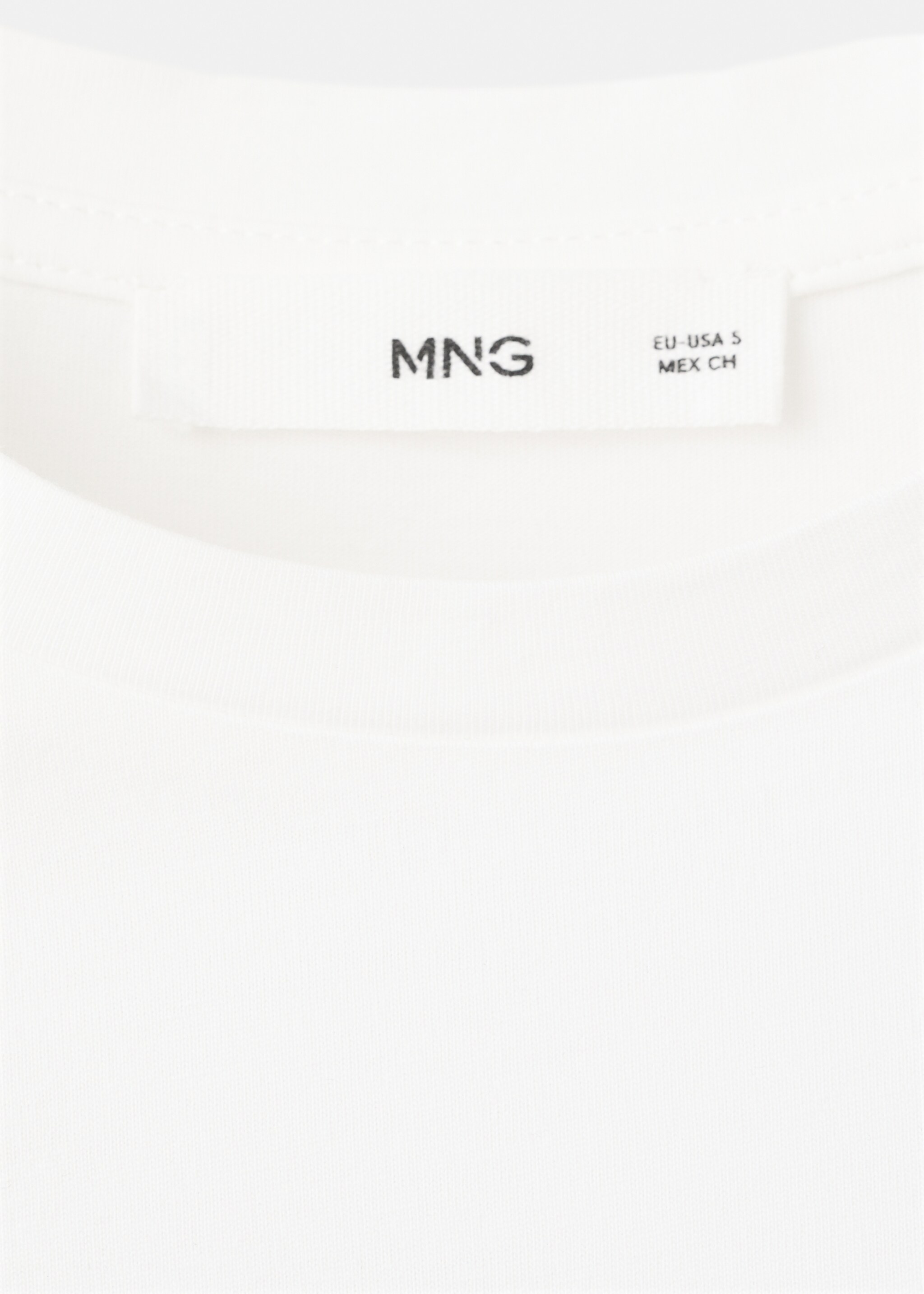 Embroidered cutwork cotton T-shirt - Details of the article 8, White. Ref: 27077152-00.