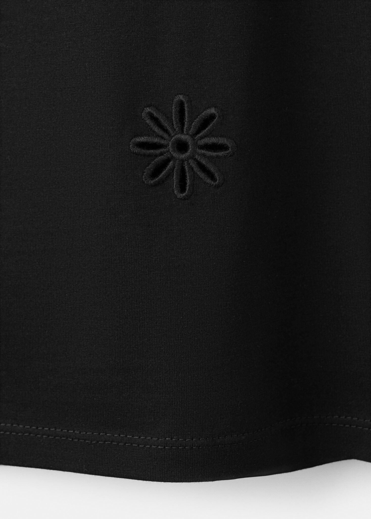 Embroidered cutwork cotton T-shirt - Details of the article 0