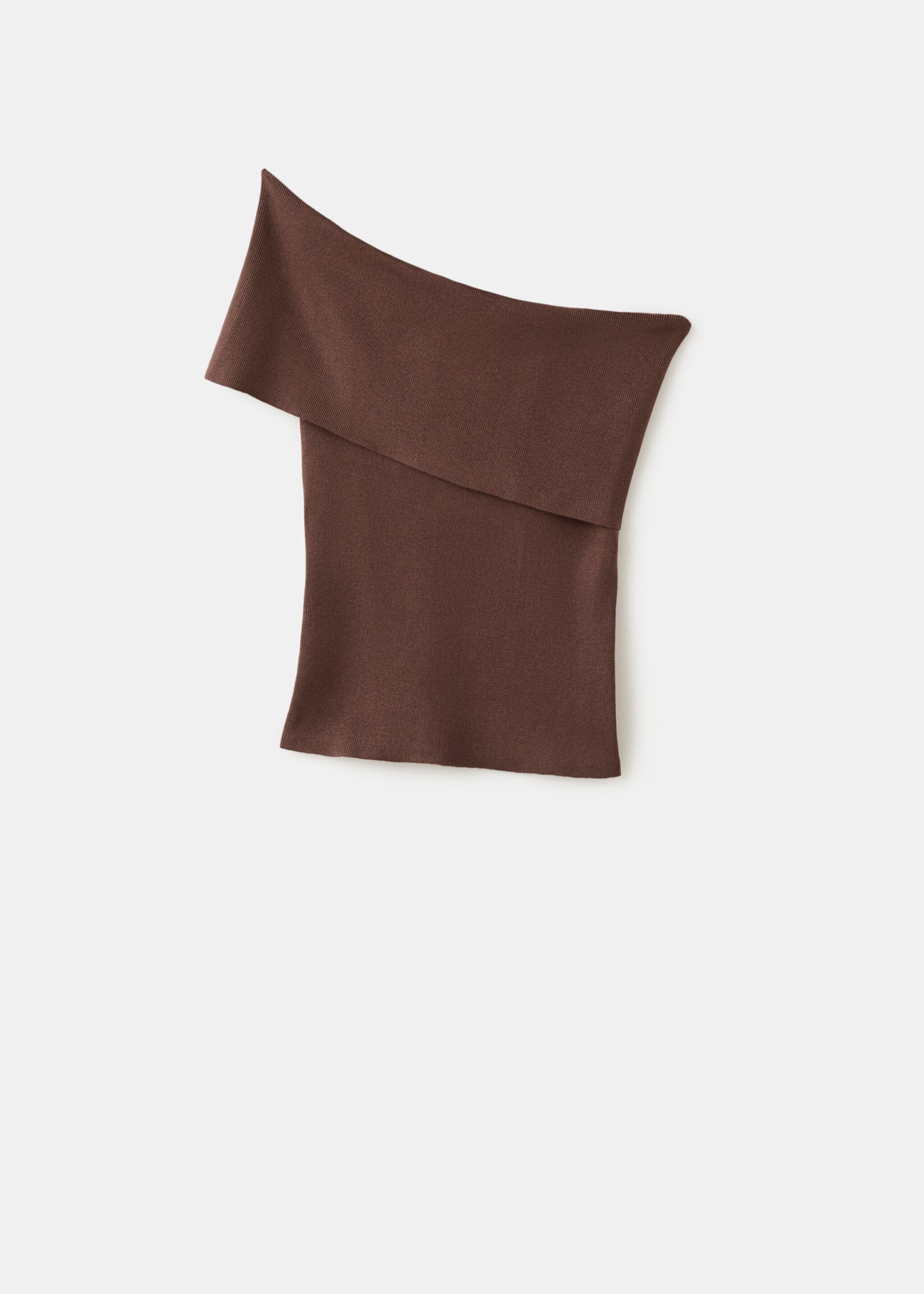 Off-shoulder top - Article without model, Chocolate. Ref: 27077155-00.