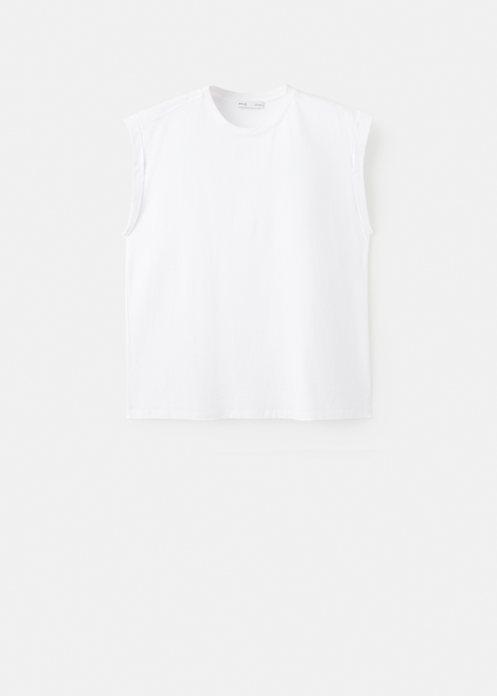 Short-sleeved t-shirt with shoulder pads - Article without model, White. Ref: 27077159-00.